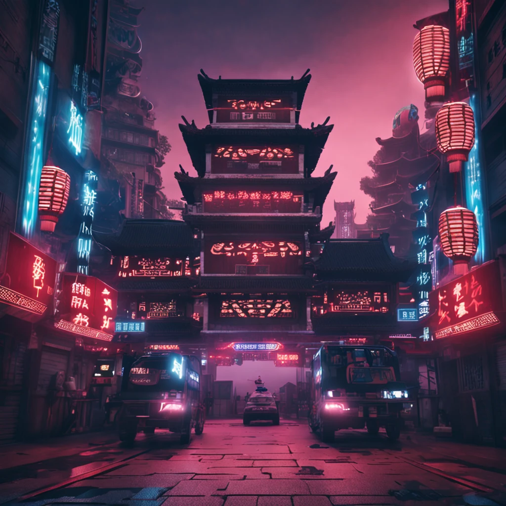 Chinese Drum Tower，ancient buildings，Combined with modern cities，New Chinese，Cyberpunk blue and white lights，cinematic Film still from，フォトリアリスティック，8k