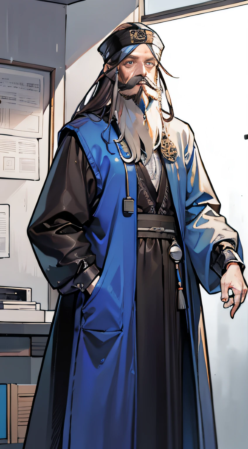 a old man,male people,Long beard,blueneyes,A brown-haired,Manteau blanc,the doctor,doctor,scalpel,pestilence,surgery room,Have surgery,The Great Plague,favela,Ji Shi Liang Medicine,good guy