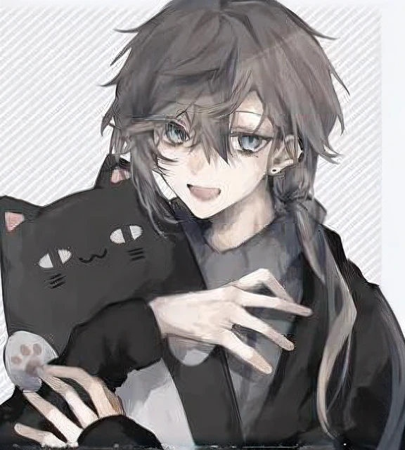 Anime girl with long hair holding a black cat, inspired by Okumura Togyu, anime catgirl, cute anime catgirl, beautiful anime catgirl, neferpitou, anime girl with cat ears, Anime boy, cat woman, Tall anime guy with blue eyes, anime cat, Boy with cat ears and tail