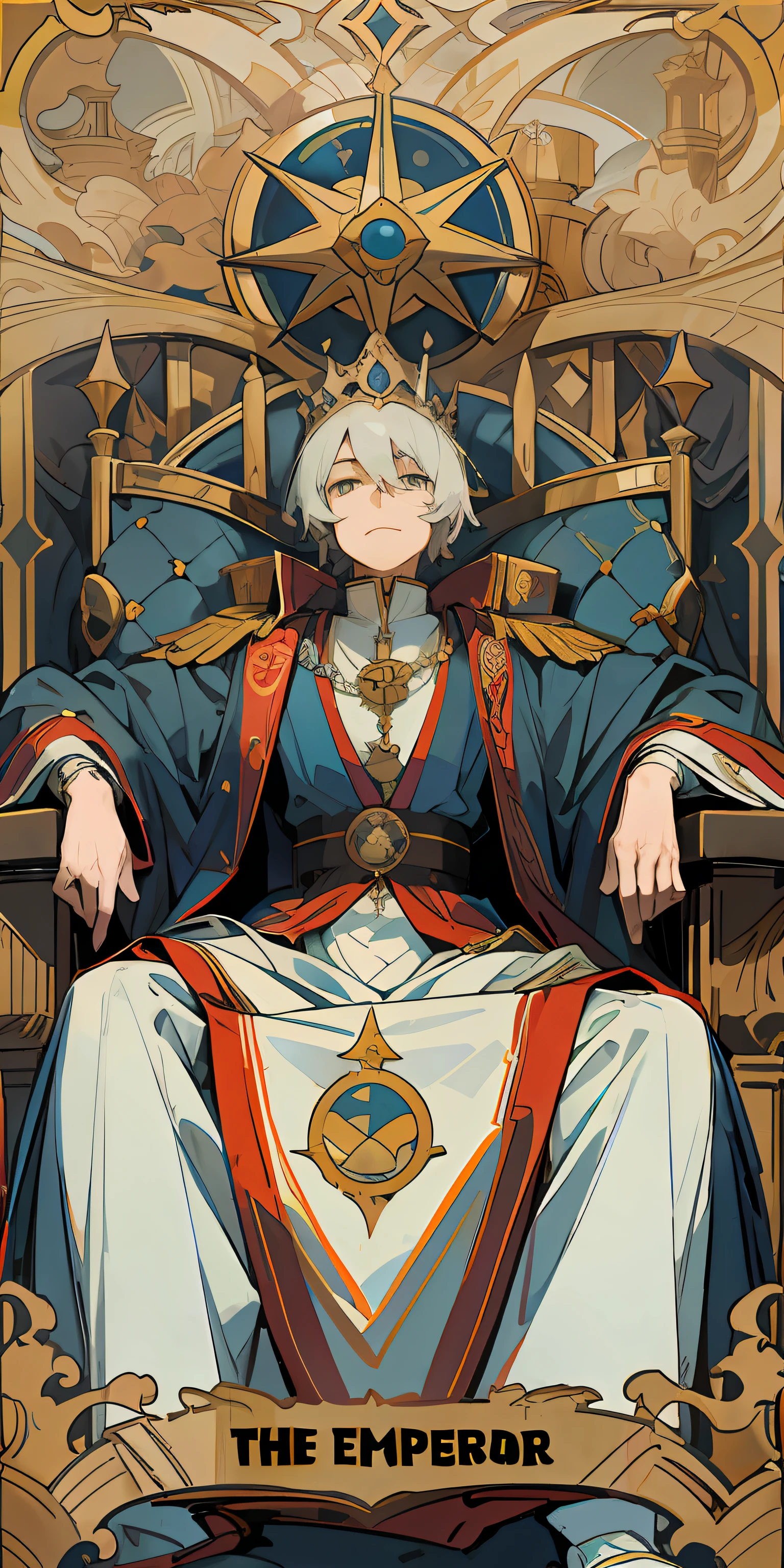 the emperor,a throne,perfect pubic,tarot cards