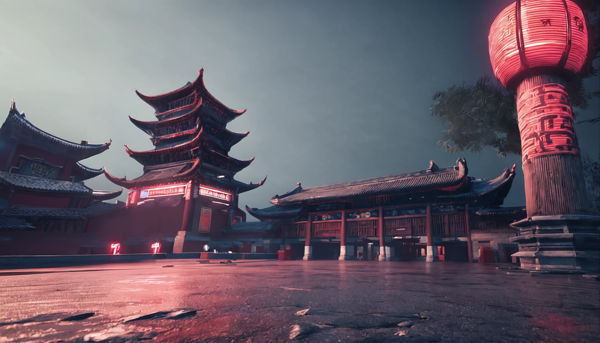 Drum Tower,Beijing Drum Tower,Chinese Drum Tower,ancient buildings,Combined with modern cities,New Chinese,Cyberpunk blue and white lights,cinematic Film still from,Photorealsitic,8k