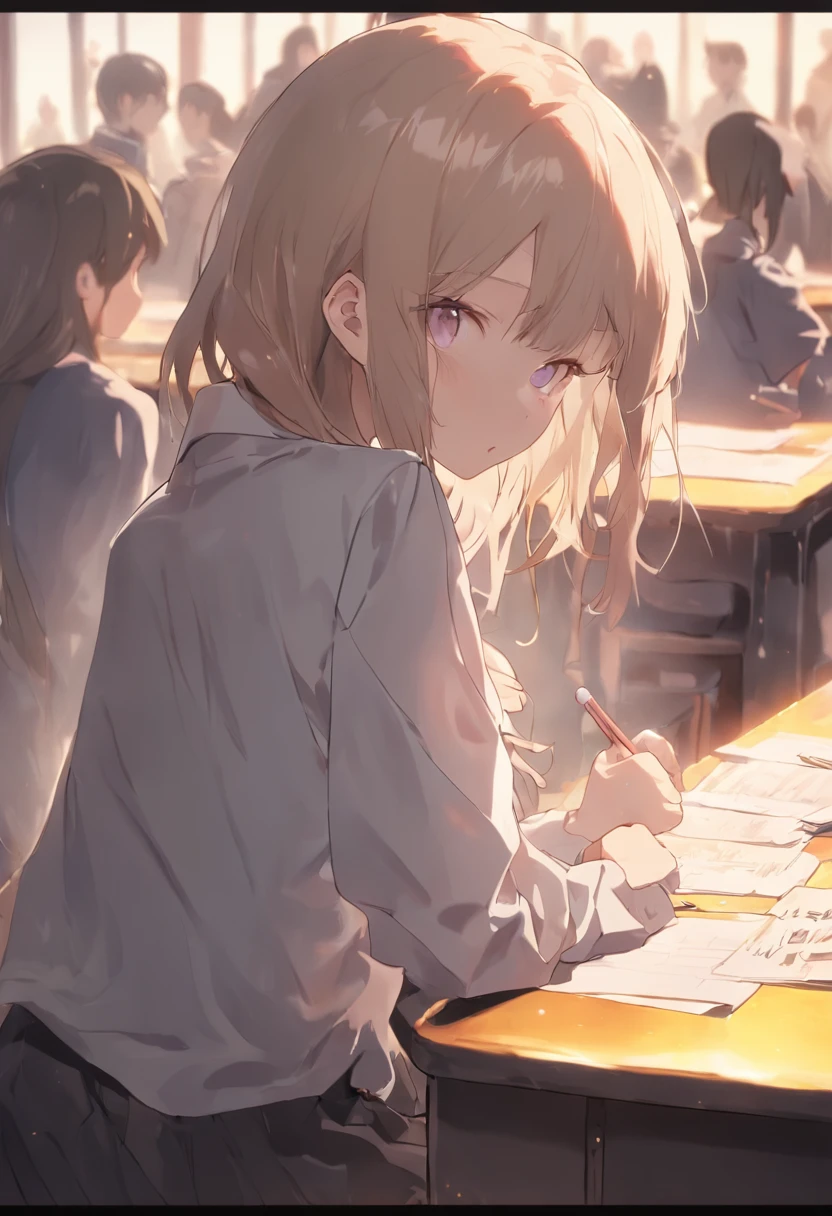 ((((Classroom、Sit on a desk、japanese hight school uniform、white shirt、The chest of the shirt is visible、Colossal tits、during a meal)))、Slender girl、light skinned、(delicate illustration:1.4)、(Master Pieces:1.0)、(top-quality:1.4)、(Ultra HD:1.2)、(Photorealsitic:1.4)、(Raw photo:1.2)、(softfocus:1.4)、Detailed face、