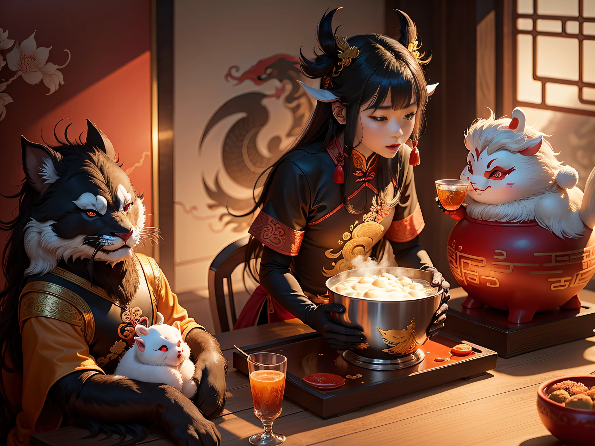 Chinese mythical creatures，gourmand