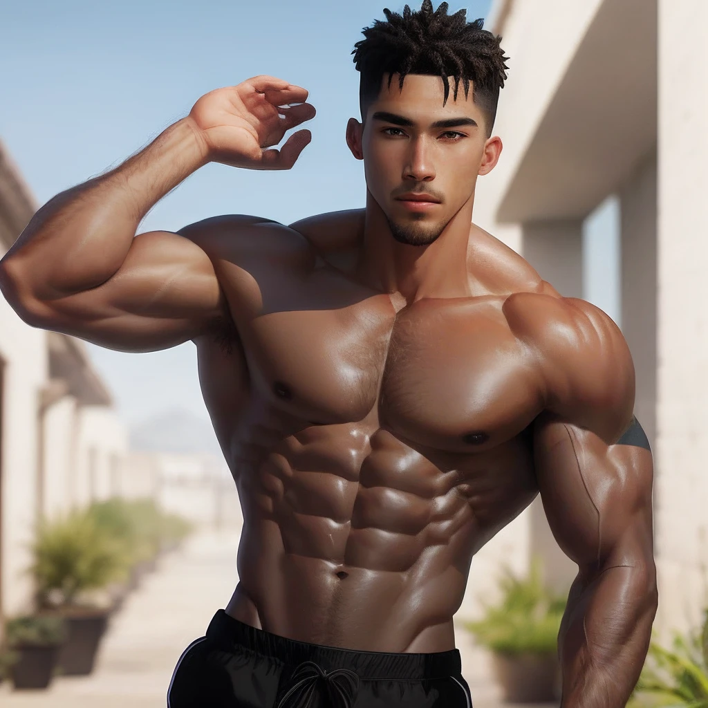 Men are tied by ropes,Abs white skin