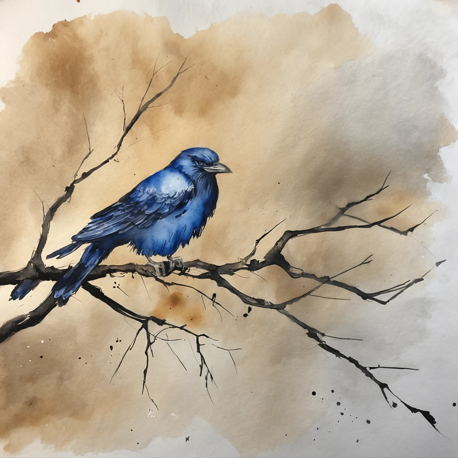 Two crows in a dead tree, Uma sombra em Forma de andador, noite estrelada, Thick fog on the ground, Luz azul no horizonte, Motor Unreal 5, cinemactic, Low-angle photography, motion blur, profundidade de campo, dust, Cobblestones and dirt. Arte Splash, pingando tinta. Perfect color classification. influenciado por karel Appel e jeremy mann, Full of dramatic and threatening scenes, hiper-detalhado, Beautiful, detalhes insanos, detalhes intrincados, fotografia editorial, Fotografado com uma lente de 50mm, profundidade de campo, Tilt Blur, velocidade do obturador 1/1000, F/22. Mapas de luz, super brilhante