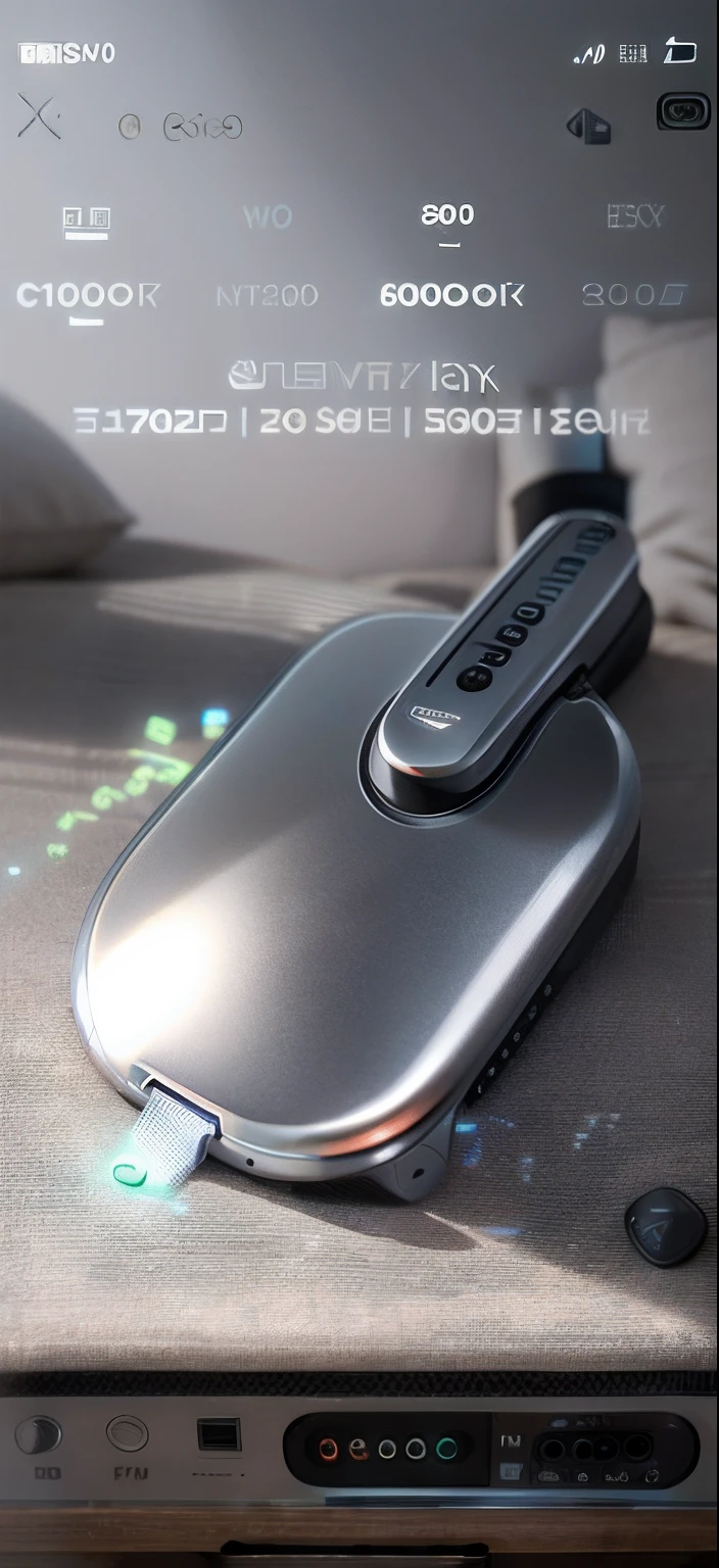 There was a phone sitting on a pillow, soft - warm, Product photo, Satin, flat, Gray color, product image, 4 8 0 p, 480p, goodnight, products shot, Gray, High quality], small gadget, Grey, warm, easy to use, Cold, Official product image, grayish, Warmth，Vray rendering，Hyper-realistic rendering，Divine sense top light，Morning light shines on the product，Cinematic lighting effects