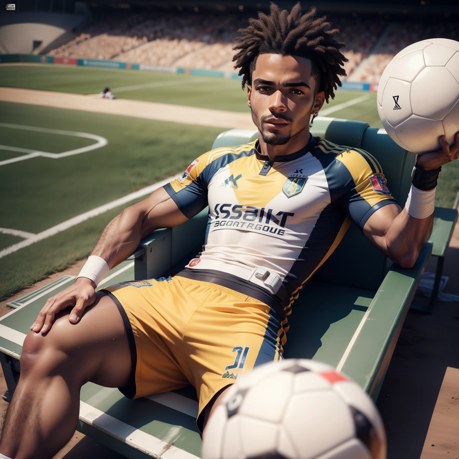 Jogador de futebol em marte