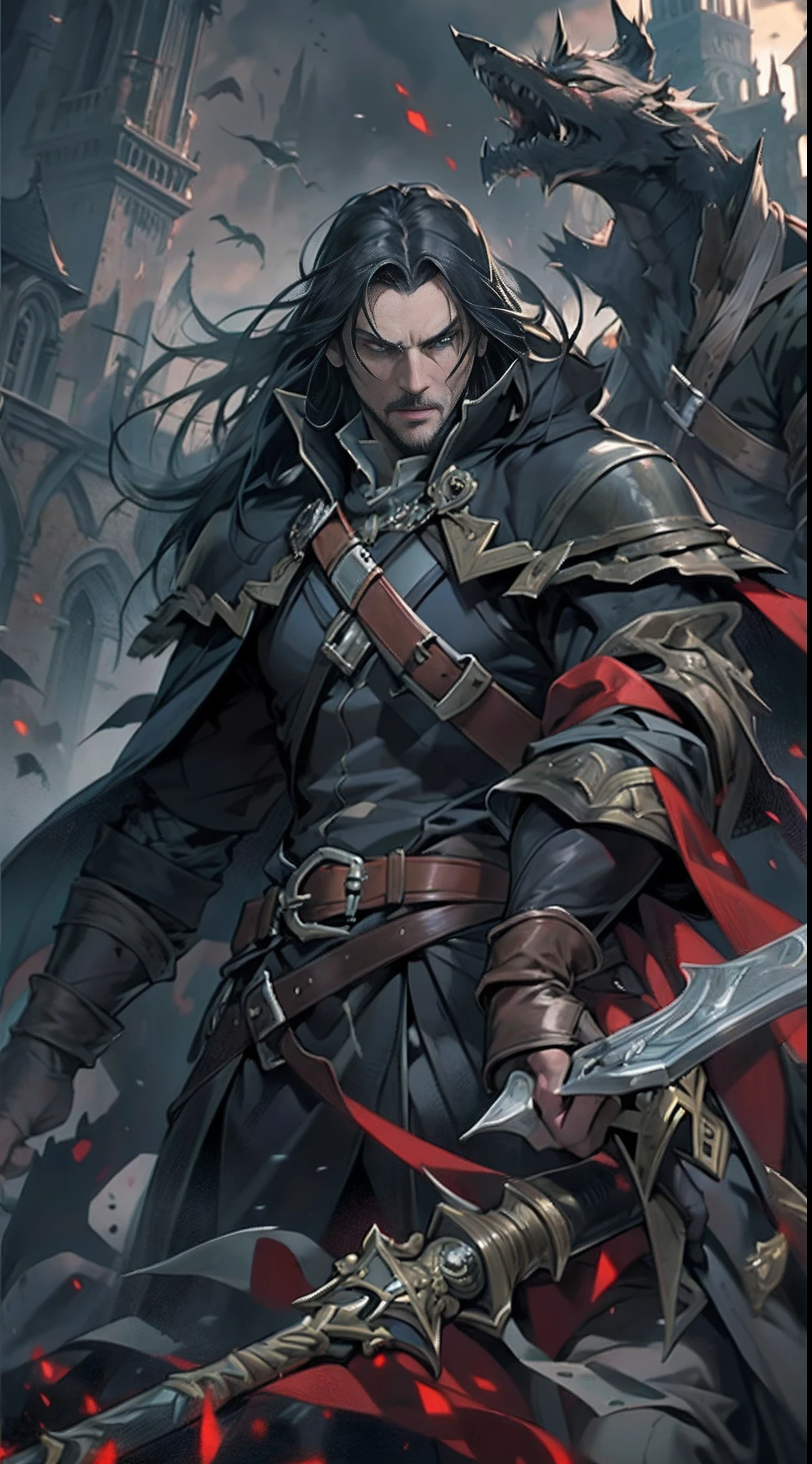 A fierce battle is about to break out between the two sides, Castlevania Lord of the shadows hyper realistic super detailed , Tense atmosphere on the battlefield, , 32K, Best quality, Masterpiece, super detail, High Details,