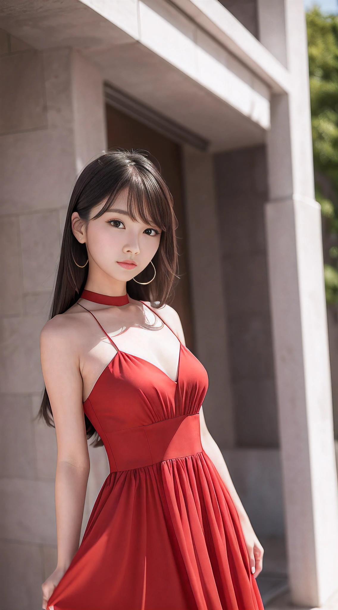 (((1 Bobble Ponytail Girl:1.3, Solo))), Very pretty and beautiful Japan woman, (sexymodel), professional attire, (22 years old: 1.1), (From below:1.3), (low angles:1.3), (Ground Level Shots:1.3), ((girl on top:1.5)), (behind arms、fit derrier、Between the legs:1.3), (Attractive random poses:1.3), (Glass-enclosed shower room:1.3), Break HA, (Bobble Ponytail:1.3), (shiny black fine hair:1.2), Bangs, dark brown eyes, Beautiful eyes, Princess Eyes, Bangs, hair between eye, Short hair:1.3, curby, Abs, Perfect Abs, (Medium Large Breast:1.5, drooping chest:1.5, disproportionate-breasted:1.5), (thin waist: 1.15, Abs:0.95), (Detailed beautiful girl: 1.4), Parted lips, Red lips, Full Makeup Face, (Shiny skin), ((Perfect female body)), (Upper body image:1.3), Perfect Anatomy, Perfect proportions, (The faces of the most beautiful Korean actresses:1.3, Very cute and beautiful Japan actress face:1.3, Seductive light smile, Happy, BREAK, (Bare shoulder, Chest squeezed together, View Viewer, (insanely detailed luxury satin halter neck dress:1.3), detailed clothes, BREAK, (Simple shower room background:1.2, taking shower, Soap Bottle), (Dark background), (Studio Soft Lighting: 1.3), (Fake Lite: 1.3), (Backlight: 1.3), BREAK, (Realistic, Photorealistic: 1.37), (masutepiece, Best Quality: 1.2), (Ultra High Resolution: 1.2), (Raw photo: 1.2), (Sharp Focus: 1.3), (Face Focus: 1.2), (Ultra detailed CG unified 8k wallpaper: 1.2), (Beautiful skin: 1.2), (pale skin: 1.3), (hyper-sharp focus: 1.5), (Ultra Sharp Focus: 1.5), (Beautiful pretty face: 1.3), (hyper detailed background, Detail Background: 1.3), hyper realistic photography, Hyper Sharp Image, Hyper Detail Image,
