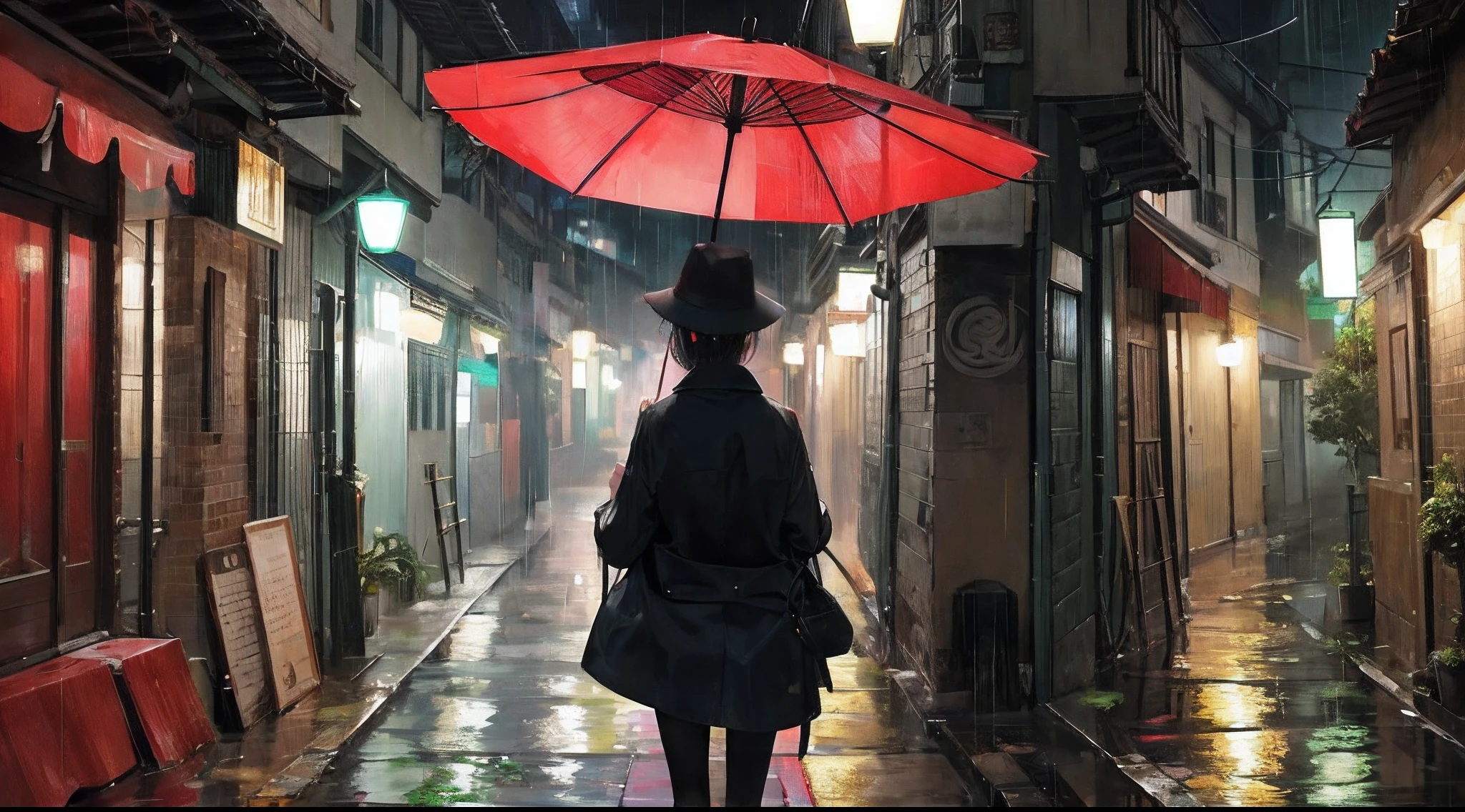 Holding an oil-paper umbrella,Alone wanders for a long time、The long, lonely rain alleys of the ancient city, I hope to meet an orchid-like girl with a grudge