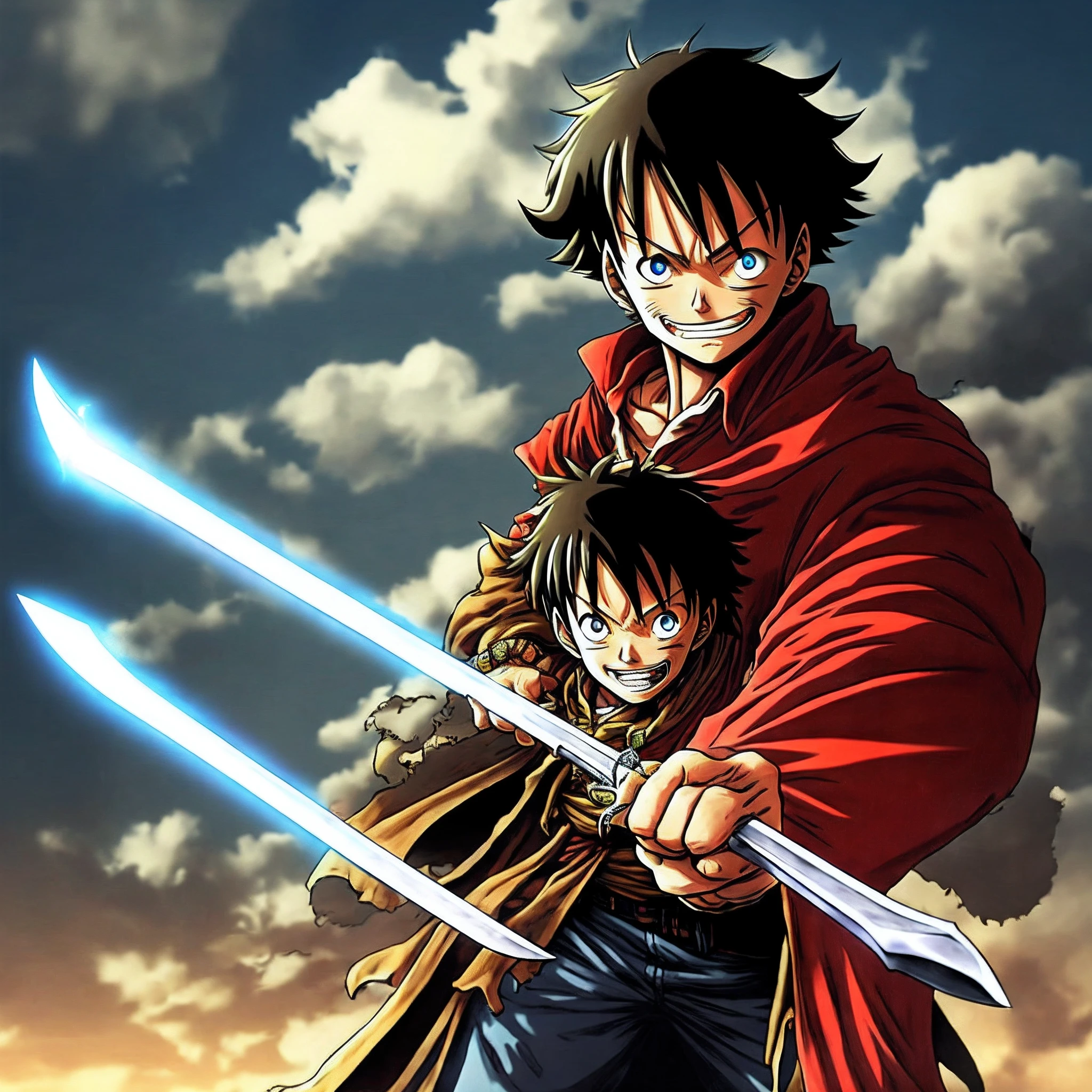 Luffy with a big sword