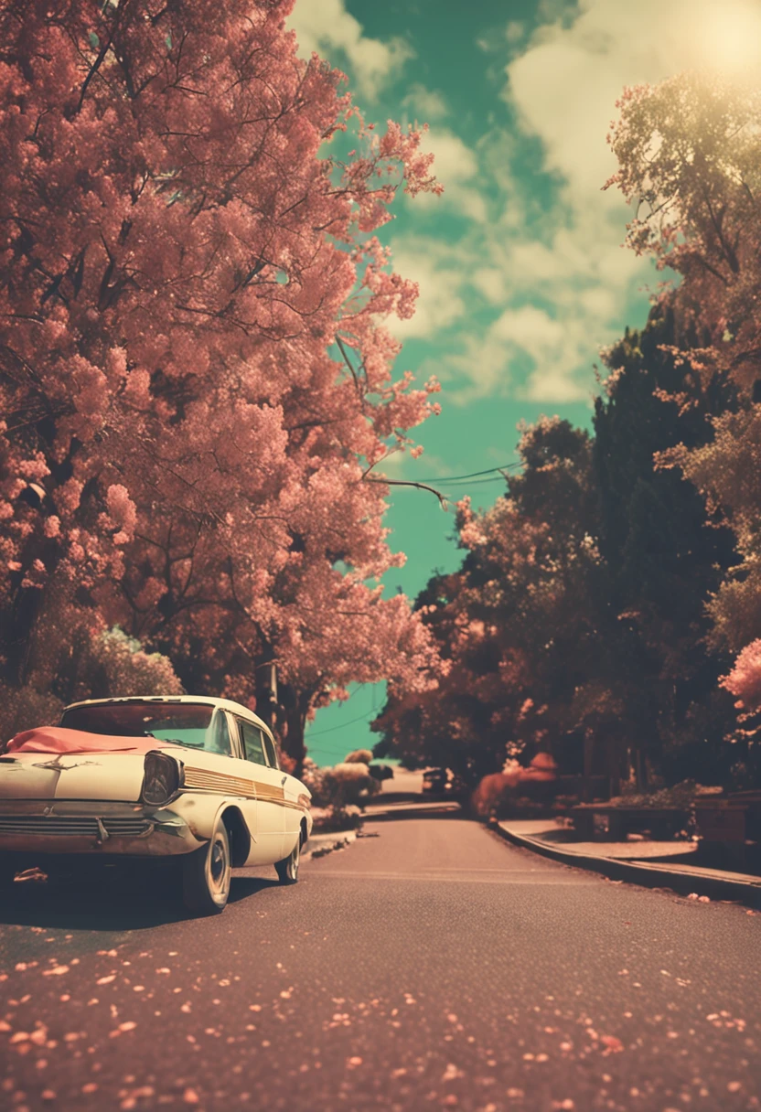 Immerse yourself in retro nostalgia,Vintage film texture,Nostalgic scenes,pastelcolor,vintage filter effect。