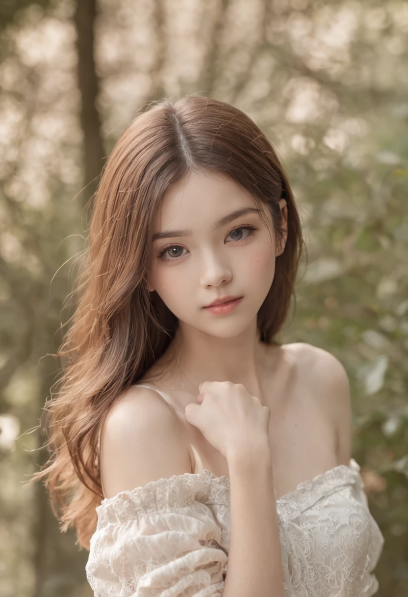 (One lady)、kawaii、A sexy、"Full body portrait of attractive  girl with straight hair, Beautiful face, Seductive dark blue eyes, Large bust size, Show its natural beauty."A sexy