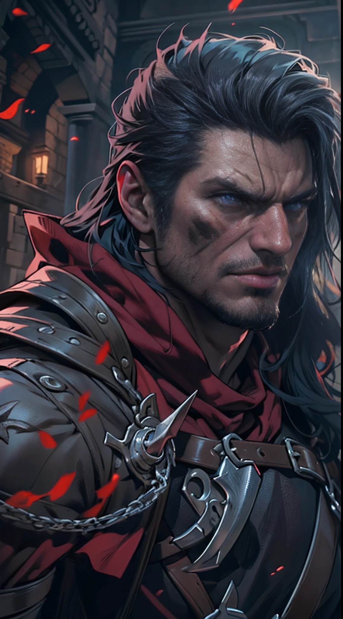 A fierce battle is about to break out between the two sides, Castlevania Lord of the Shadows hyper realistic super detailed , Tense atmosphere on the battlefield, , 32K, Best quality, Masterpiece, super detail, Highly detailed cinematic scenes from the film hyper realistic faces hyper realistic bodies