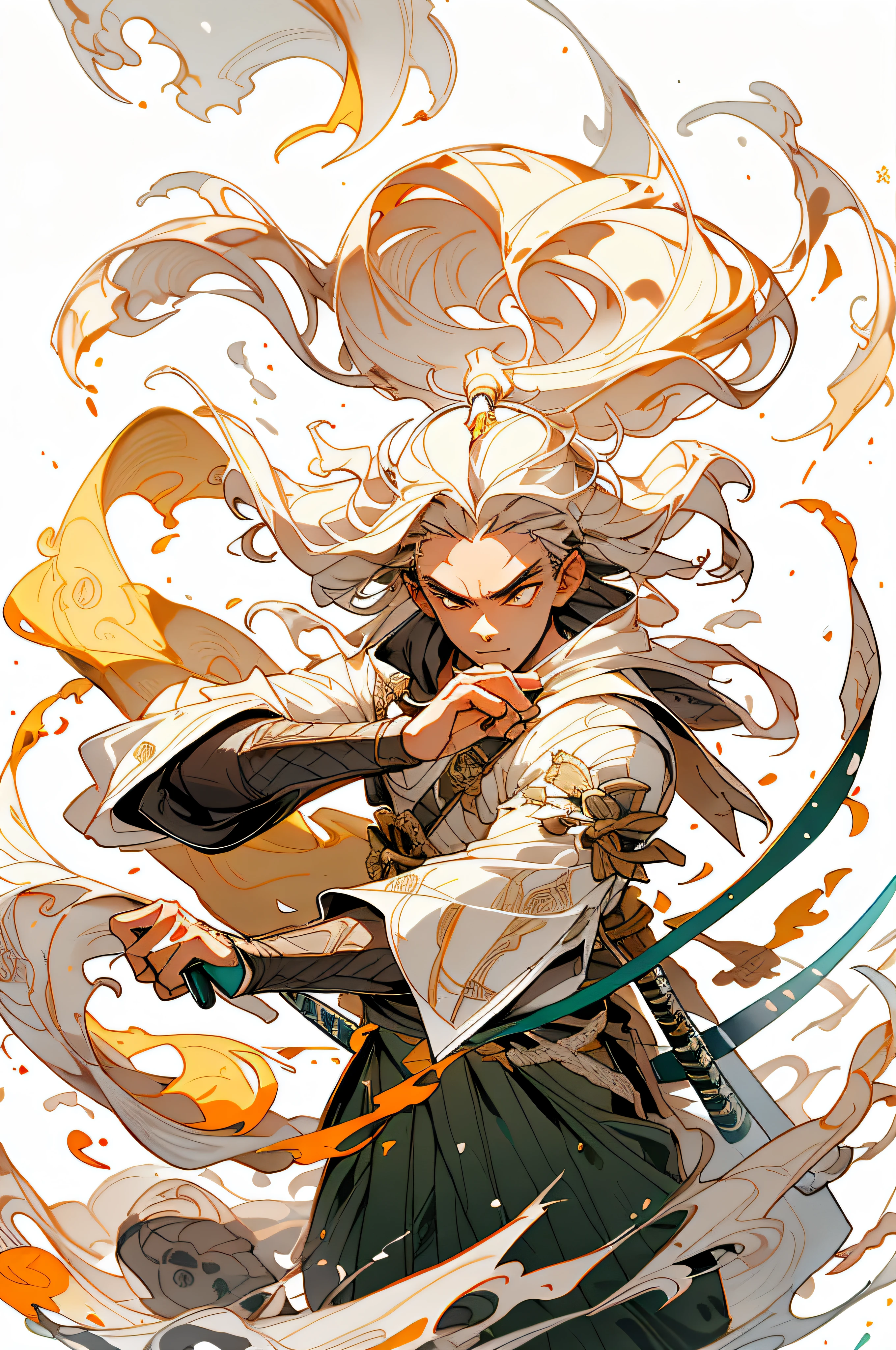 arma, 1boys, long whitr hair, malefocus, The sword, 独奏, Chinese Hanfu, Hold the, holding a weapon, clutching a sword, scabbard, , , longer sleeves, , haori, , hakama, Hanfu, jacket, full bodyesbian,
,,