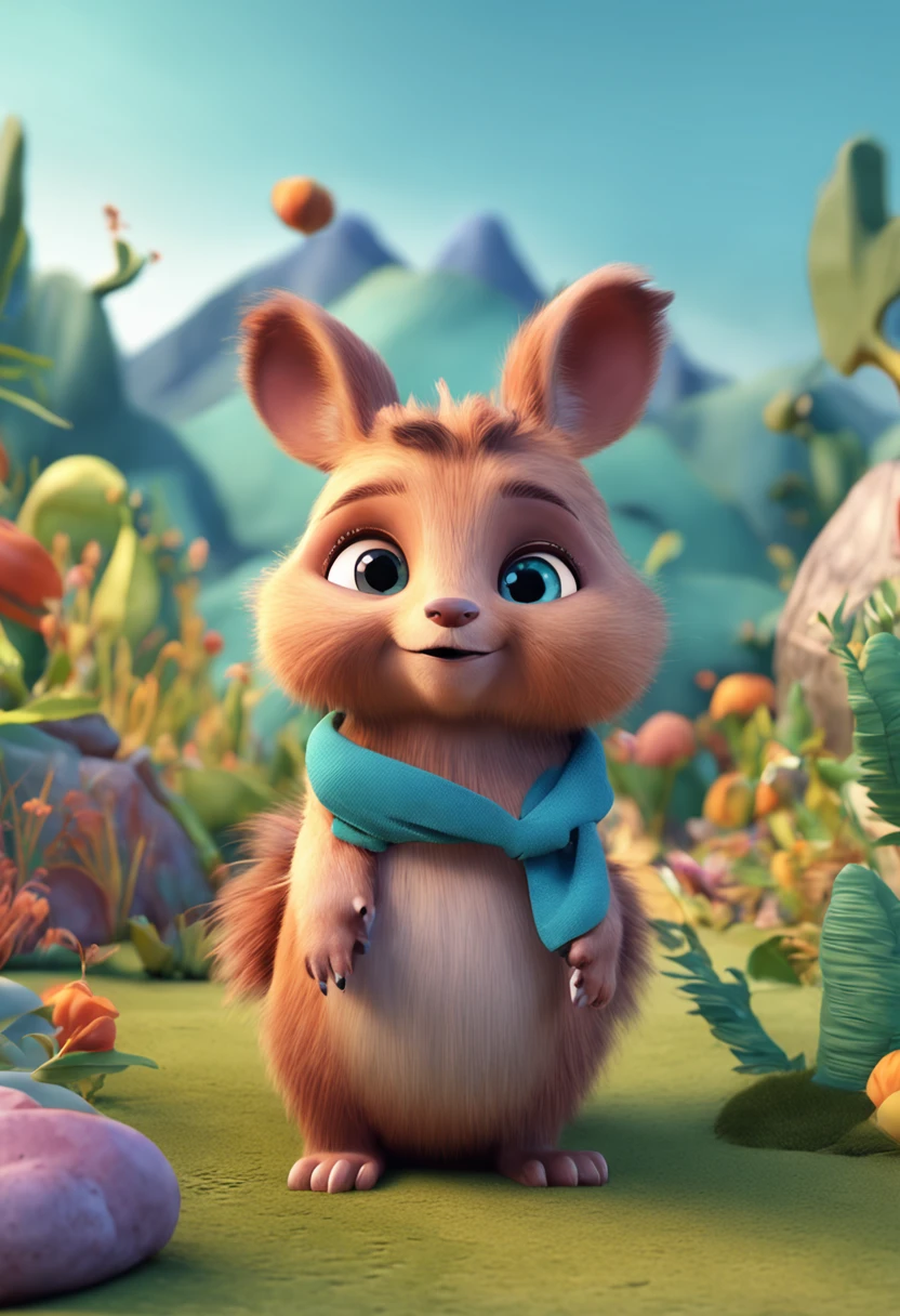 Using the alphabet with animals next to it Cute digital painting, stylized 3d, adorable digital art, 3d rendering, animation style rendering, cute cartoon character, stylized 3d rendering, official image, fan art, digital art rendering