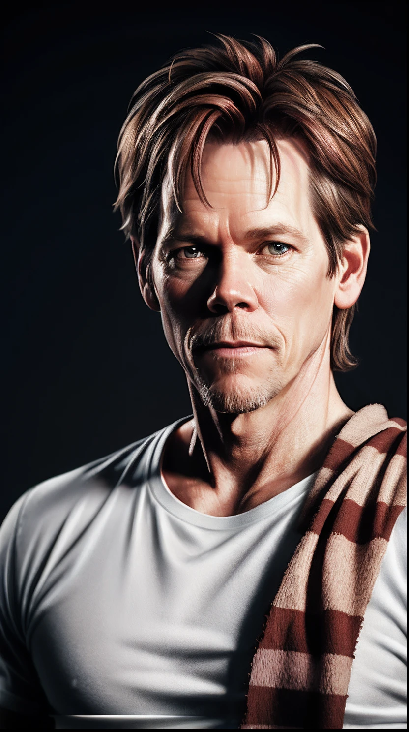 Kevin Bacon as bacon, wrapped in bacon, concept art, 4k