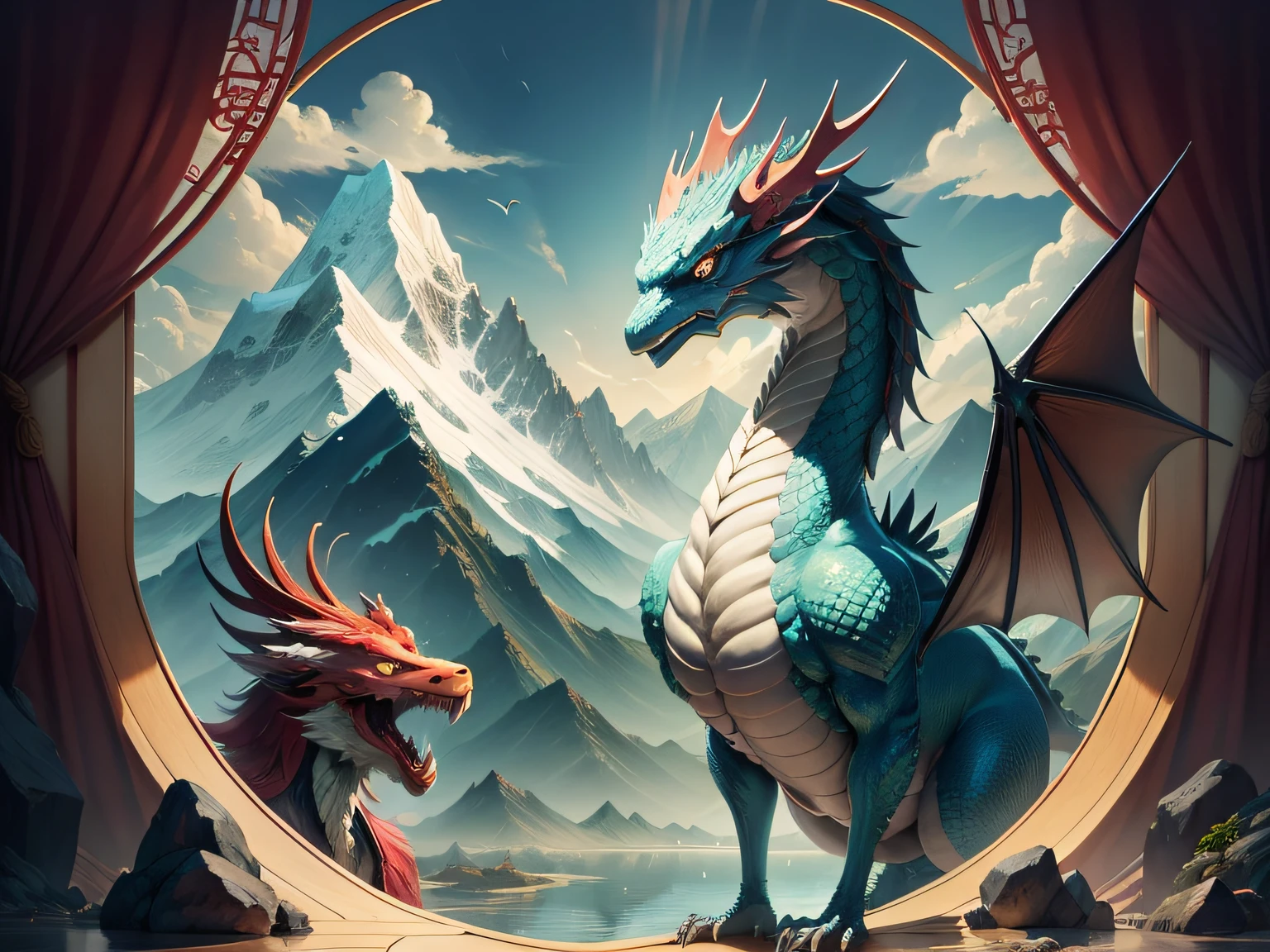 Chinese mythical creatures,Inspired by the Classic of Mountains and Seas,A bird with a dragon's head