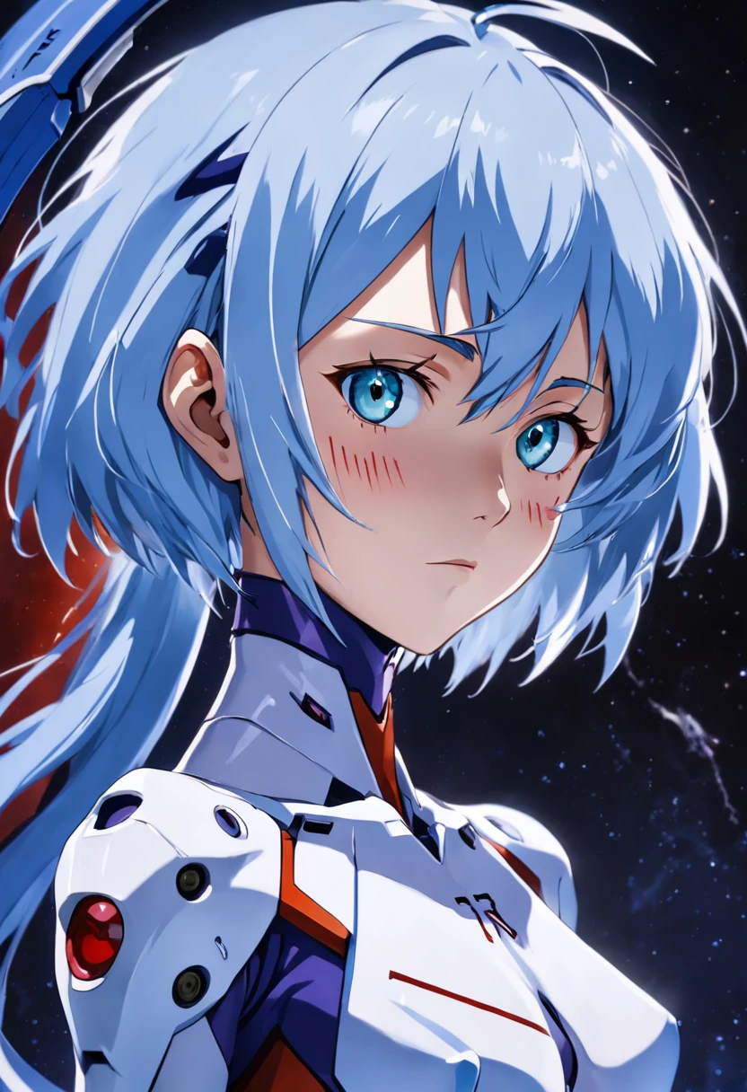 Rei Ayanami, a character from the renowned anime series "Neon Genesis Evangelion," is an enigmatic and ethereal figure. Her distinctive appearance features pale, almost porcelain-like skin, framed by azure blue hair that cascades delicately down her back. Her striking crimson eyes, often devoid of emotion, add to her air of mystery.

Rei's personality is enigmatic and reserved, often showing little outward emotion. She possesses an air of detachment that stems from her complex origins and the mysteries surrounding her existence. This enigmatic nature has captivated fans and sparked endless debates and theories within the Evangelion fan community.

In the series, Rei is not just a visually arresting character; she plays a pivotal role in the overarching narrative. As one of the EVA pilots, she is instrumental in the defense of humanity against mysterious and existential threats. Her connection to the central plot and her interactions with other characters contribute significantly to the series' depth and complexity.

Rei Ayanami's enduring allure lies not only in her captivating appearance but also in the deep intrigue surrounding her character, making her an iconic figure in the world of anime and a symbol of the enigmatic and thought-provoking nature of "Neon Genesis Evangelion."