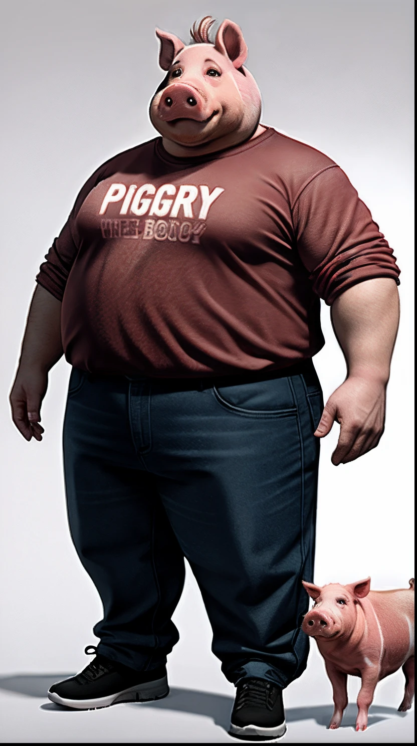 Fat pig Kevin Bacon with a pig body, wrapped in bacon, concept art, 4k