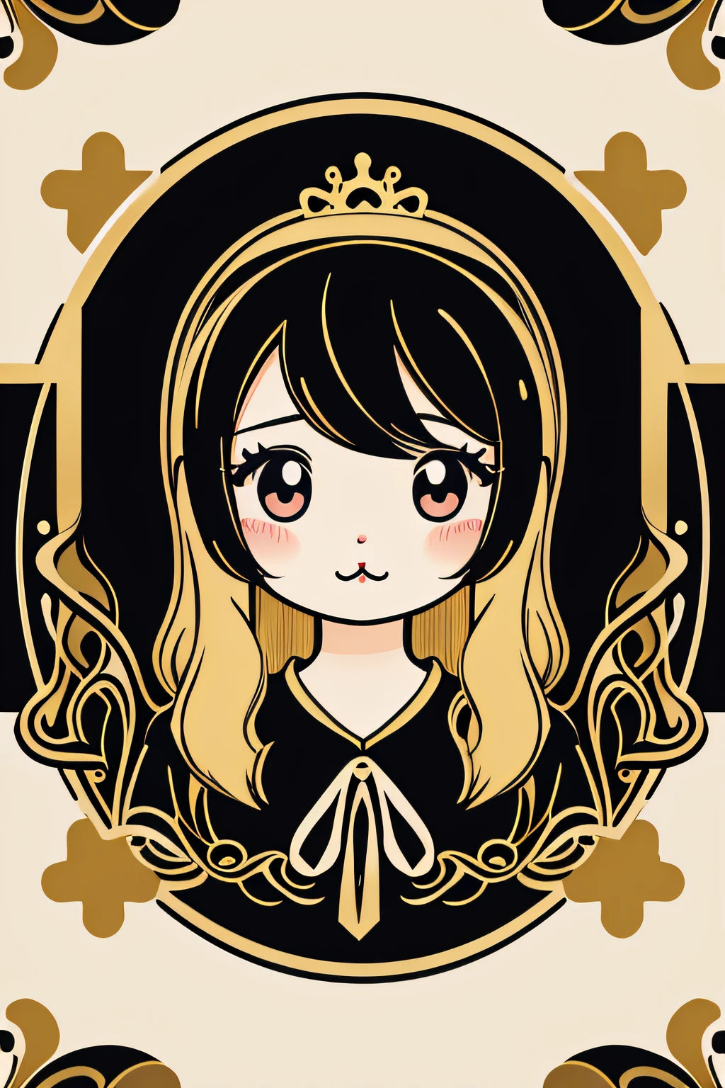 Cute ghosts、I don't need people、Mexican decoration、syrup、
(Vector Flat)、gold、brack、
masterpiece、超A high resolution、hightquality