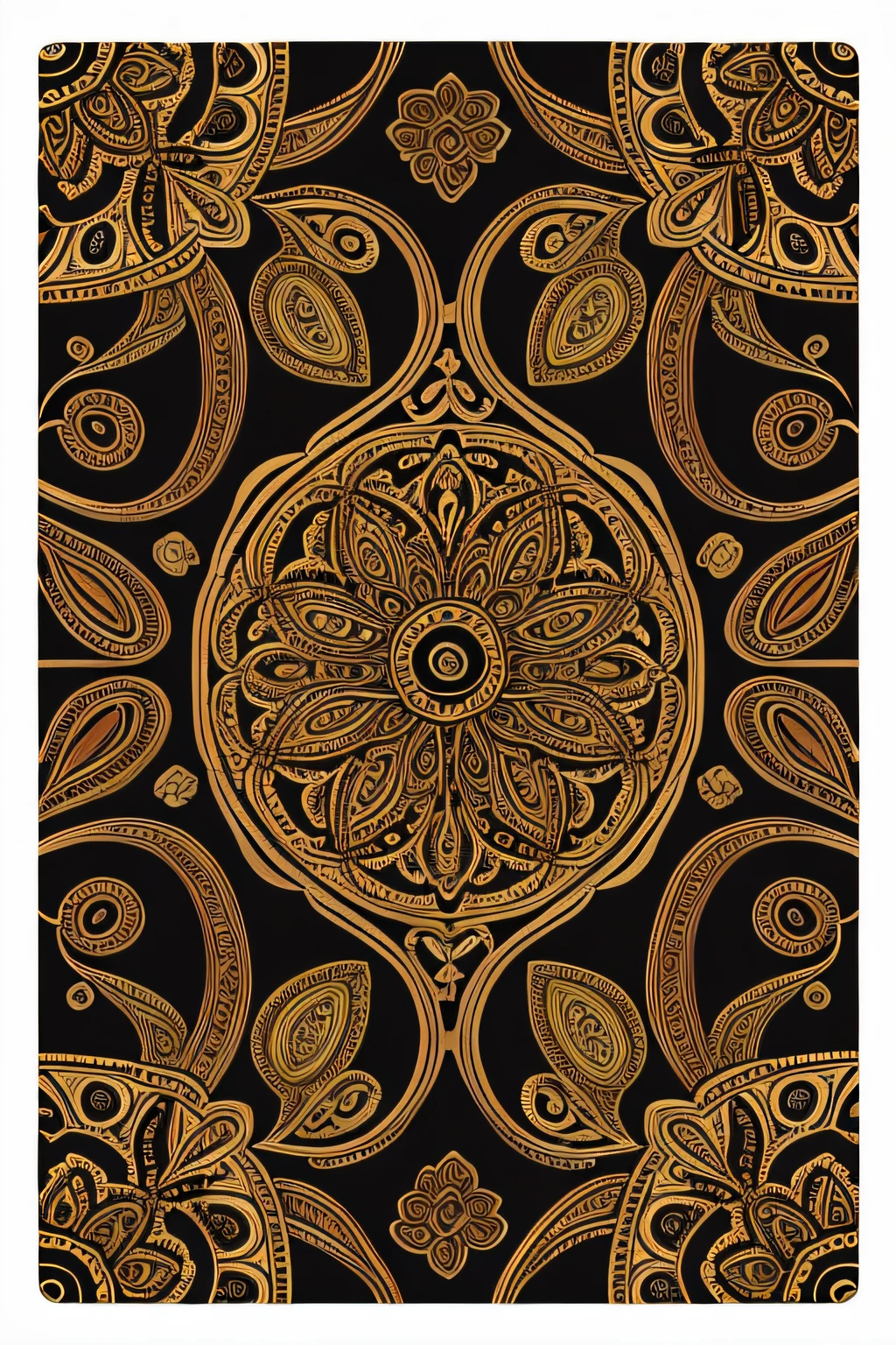(Fine dense and small paisley pattern for artistic adults)、I don't need people、Mexican decoration、syrup、
(Vector Flat)、gold、brack、
masterpiece、超A high resolution、hightquality