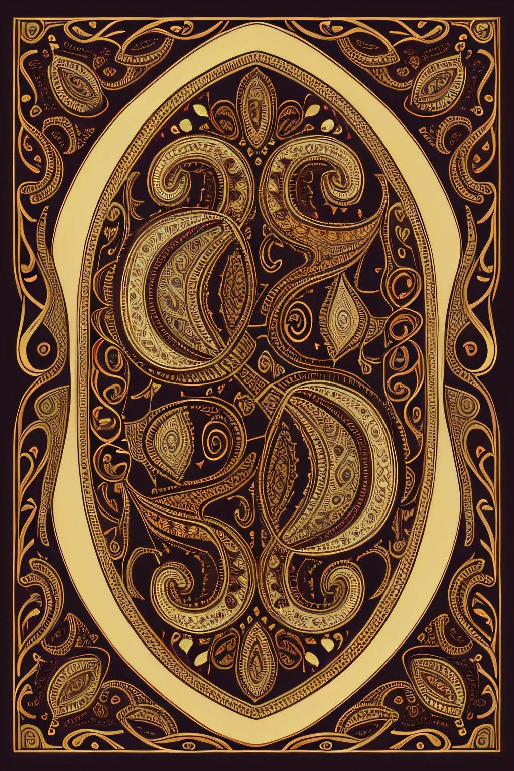 (Fine intricate paisley patterns for artistic adults)、I don't need people、Mexican decoration、syrup、
(Vector Flat)、gold、brack、
​masterpiece、超A high resolution、hightquality