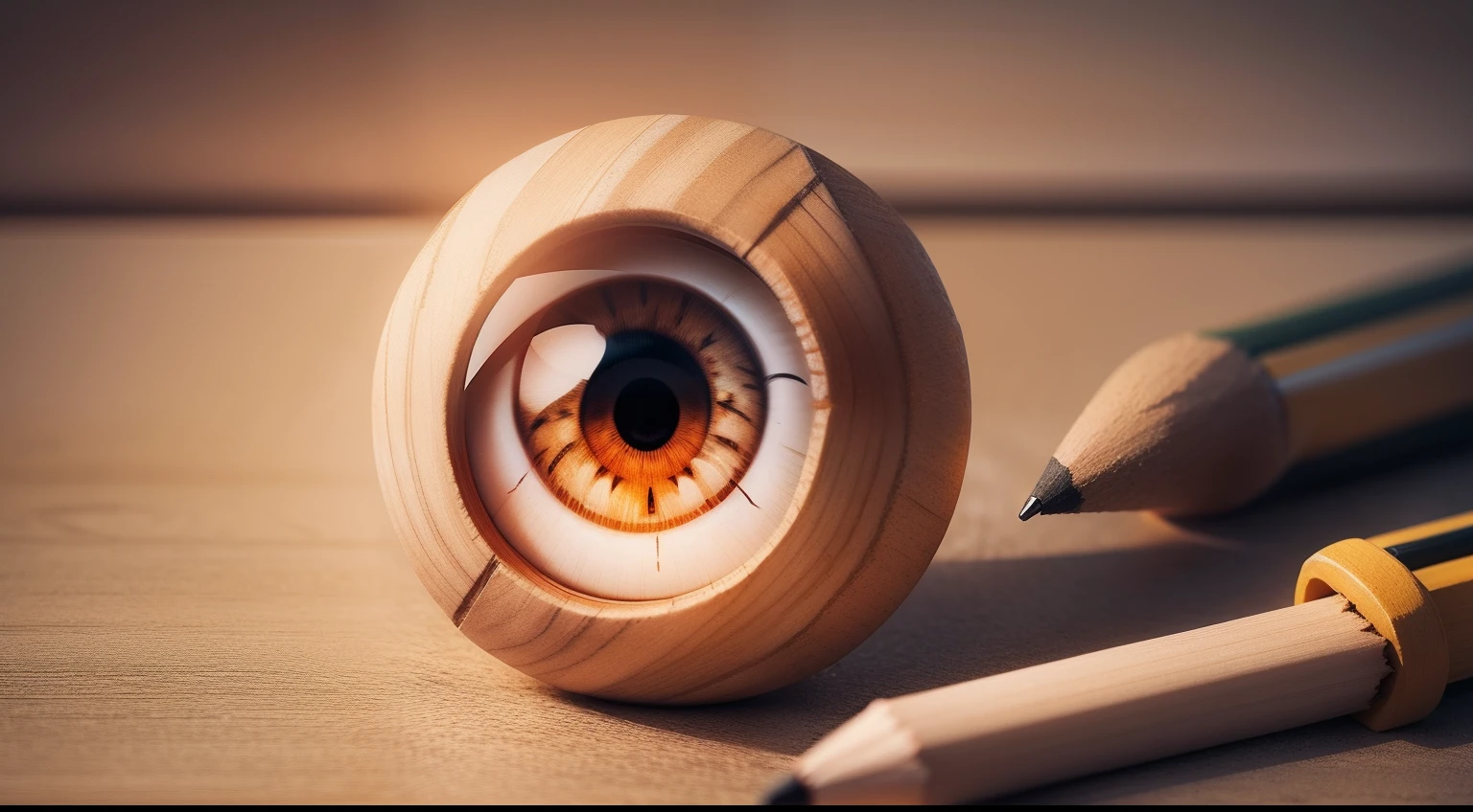 a pencil with eyes and mouth