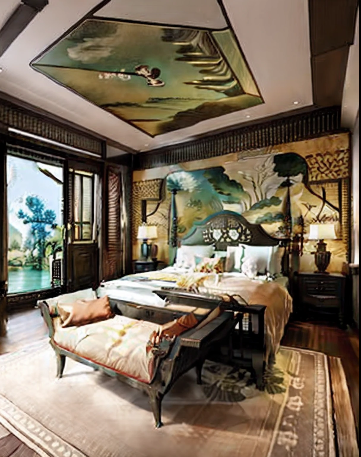 bedroom indochina motif