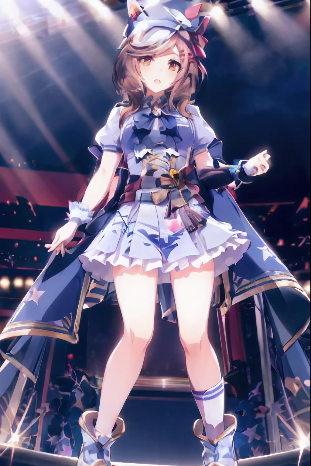 Anime girl in blue costume standing on stage, Ayaka Genshin Impact, from the azur lane videogame, Female protagonist 👀 :8, ho****ve, azur lane style, Rin, official artwork, ayaka game genshin impact, macross delta, marin kitagawa fanart, Big!!!!!!!!!!!!, high detailed official artwork, sayori