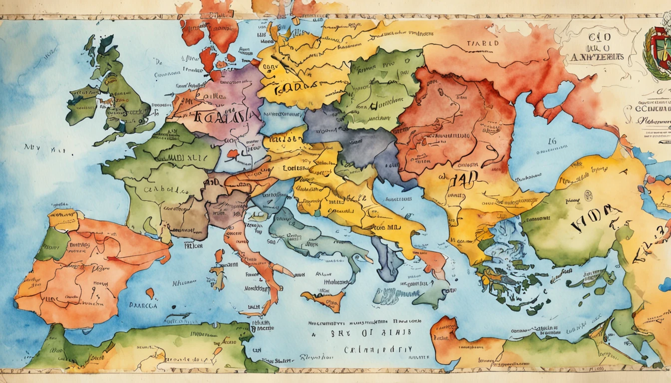 Poster in the style of the 1930s,Map with Caesar's empire, Close-up depicts the Trans-Amur Republic