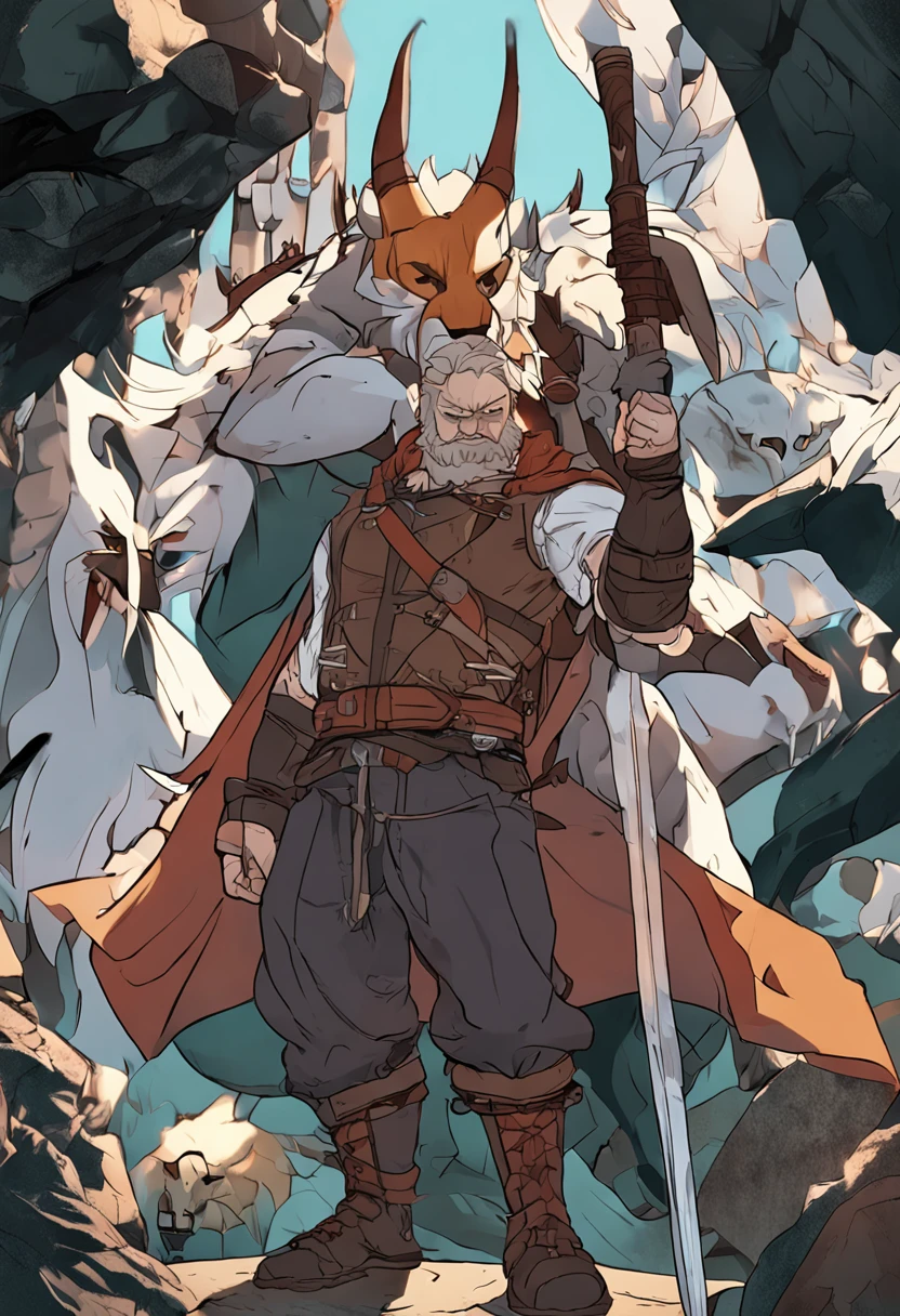 hunter style anime, lenhador, viking