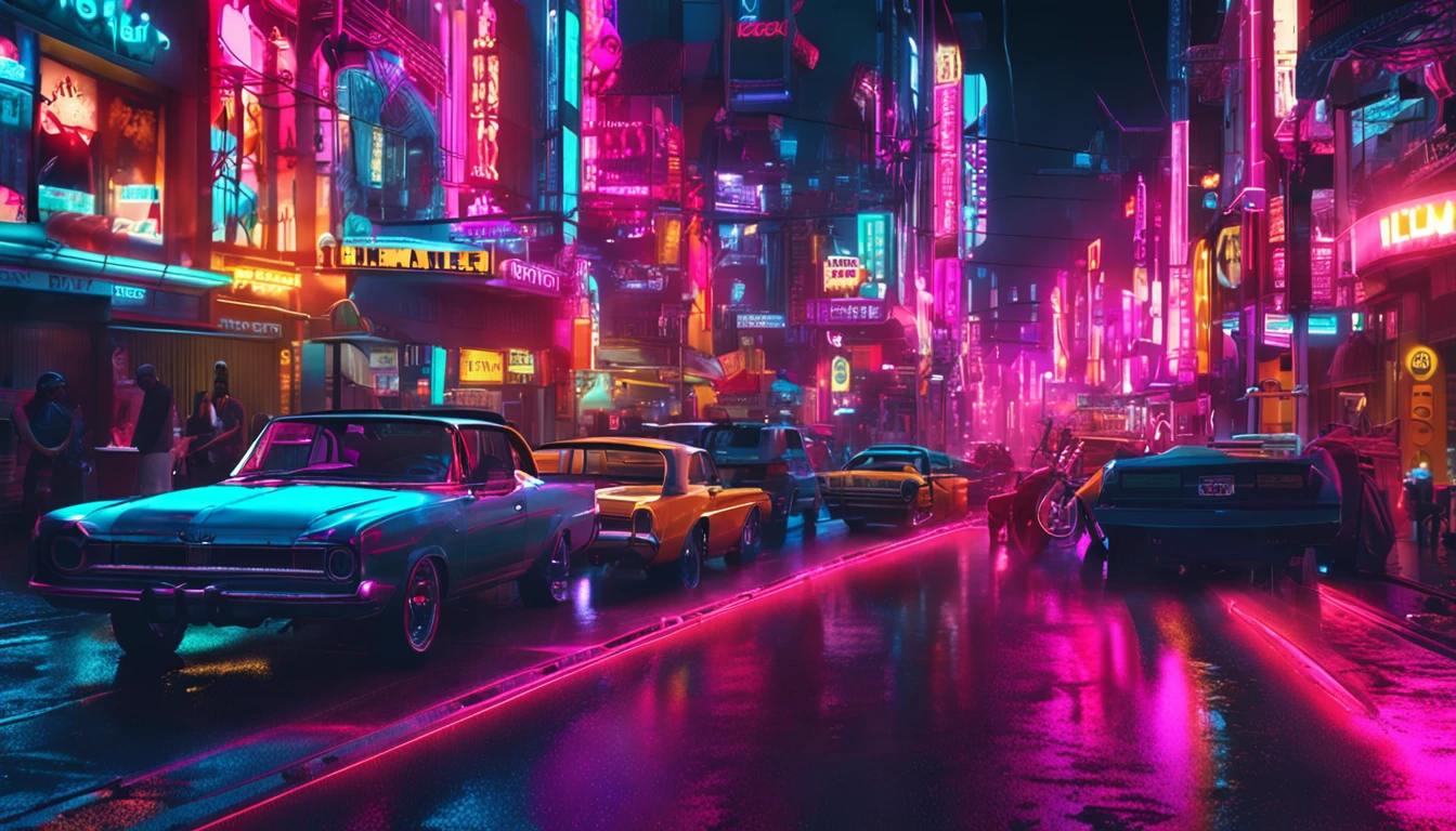 Neon City，Glow at night