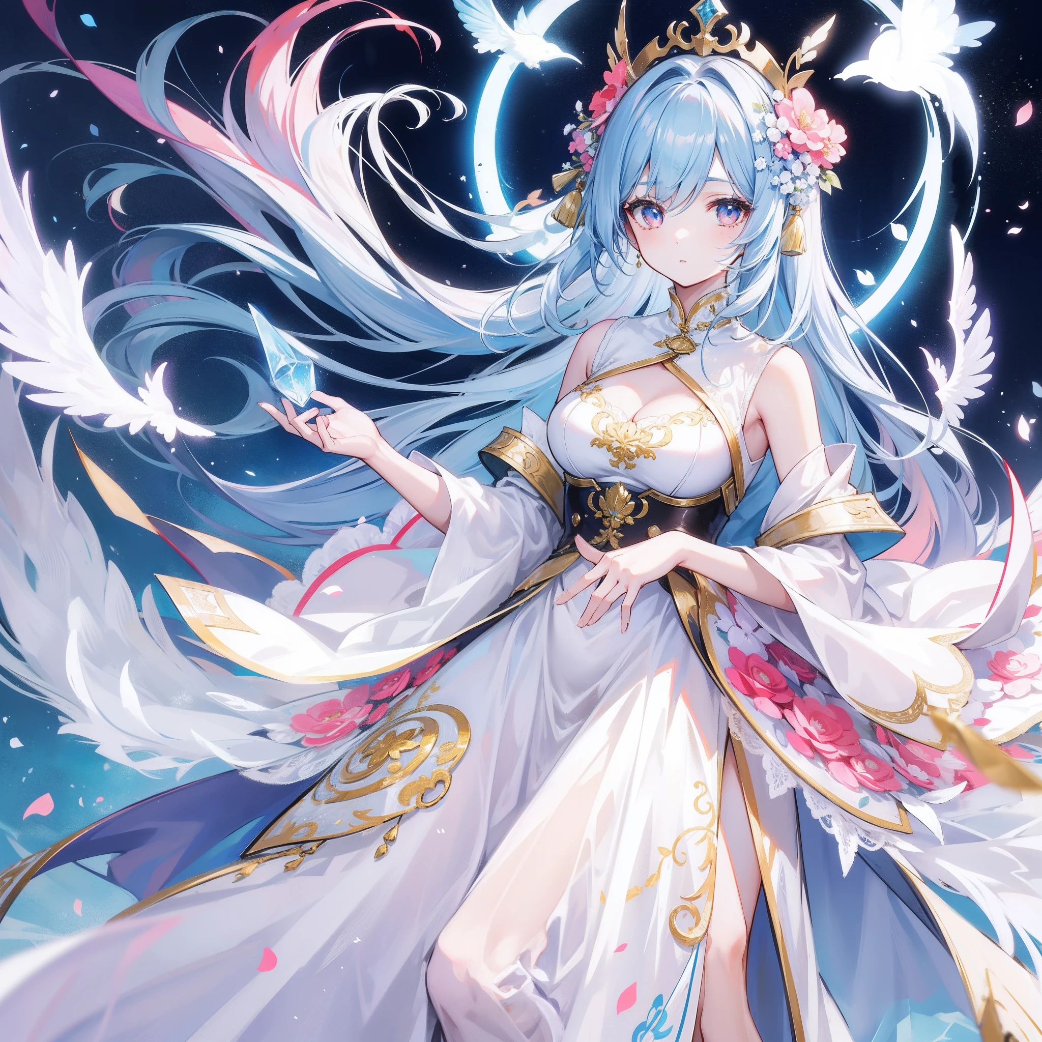 A beautiful and charismatic loli character，Her appearance is very eye-catching。Has long silky hair，And a pair of big bright eyes，Her face is very delicate，It gives a gentle and elegant feeling。Additionally，Teresa also wore a white dress，The design of this dress is very beautiful，And it's also very suitable for her figure。generally，The appearance is very charming，Let many players fall for it。