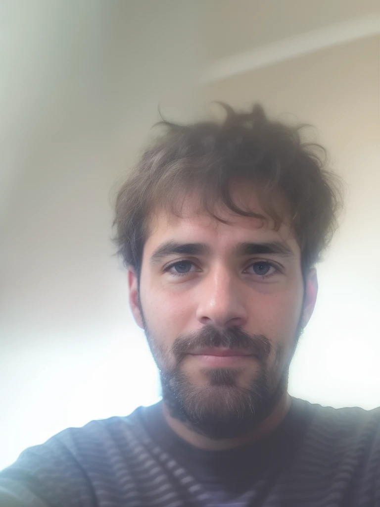 arafed mixed race man with a beard and a striped shirt taking a selfie, 4 0 years old man, very very low quality picture, 8k selfie photograph, without beard and mustache, selfie photo, (38 years old), a photo of a disheveled man, selfie of a man, 3 2 years old, with a small beard, 38 years old