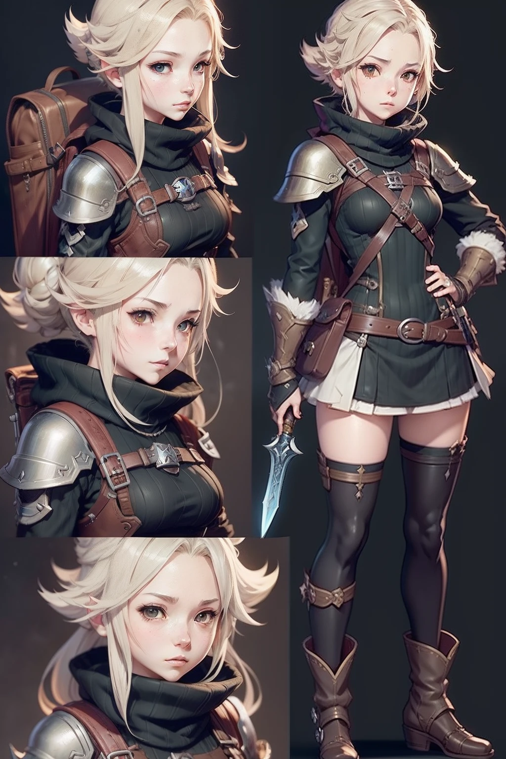 Anime character with backpack and sword in hand, octopath traveller style, from bravely default ii, boris valejo. octopath traveler, haibane renmei, jrpg character art, Octopus Voyager, Female protagonist 👀 :8, ( ( character concept art ) ), final fantasy tactics character, natalie from epic battle fantasy, Official Character Art