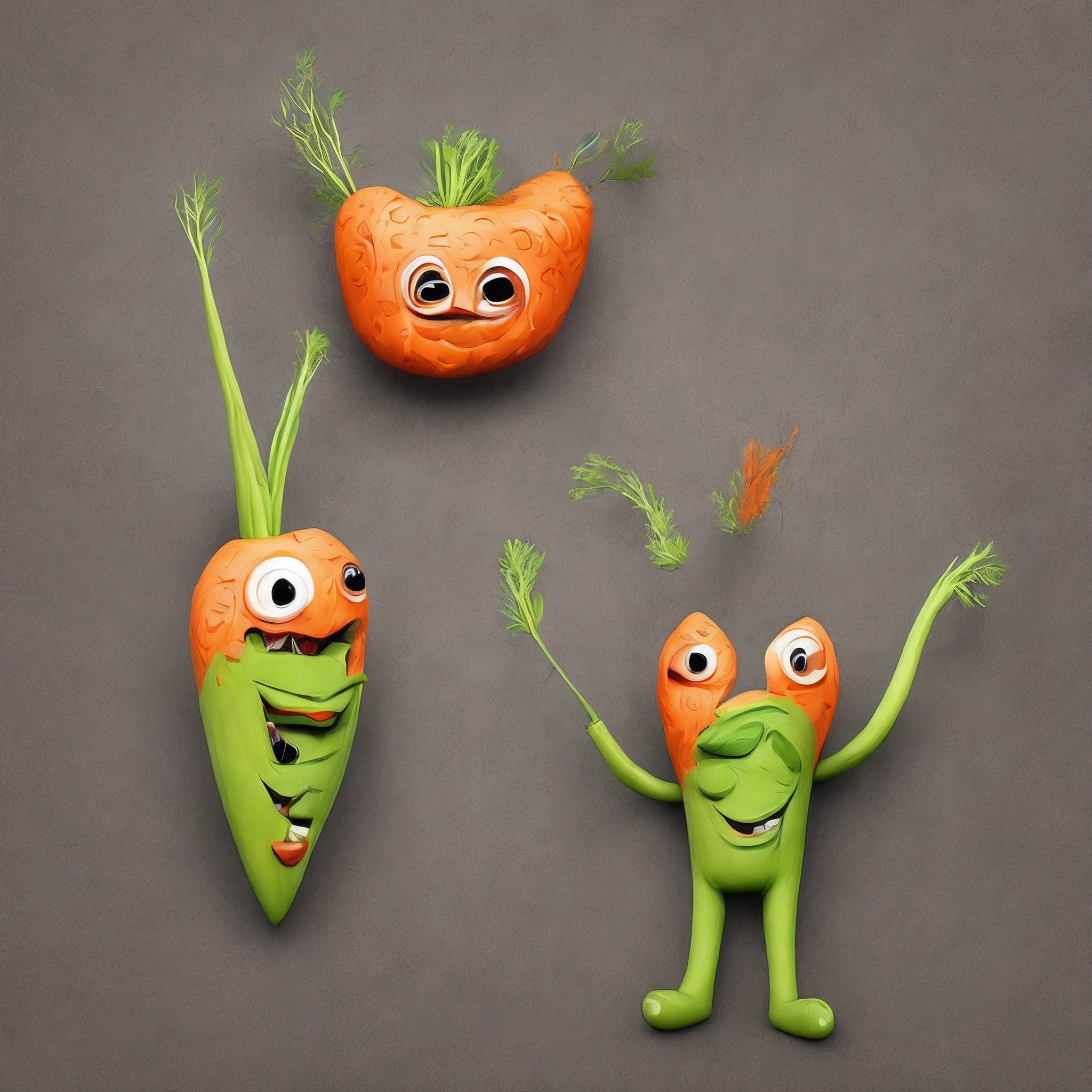 Carrot character
Evil-looking mischievous character