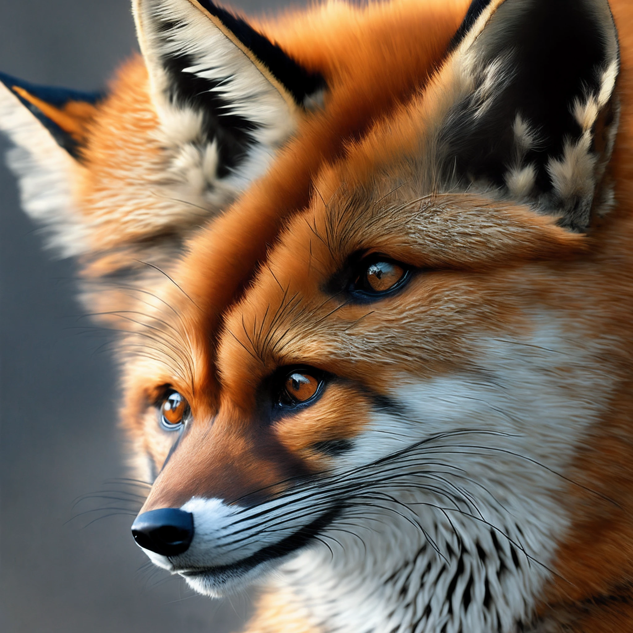 Nine-tailed red fox,extreme detail portrayal,divino,red color eyes,4k画质