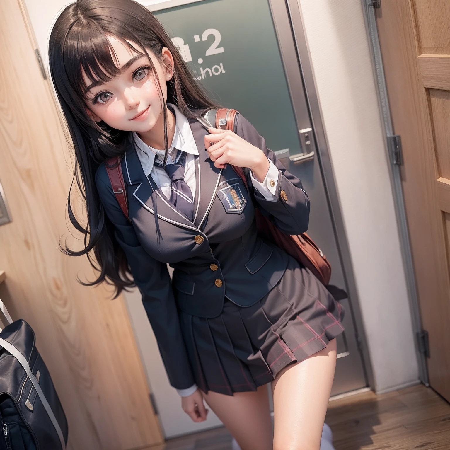 18-year-old High school girl uniform Big Breasts nsfw Waiting for a hug