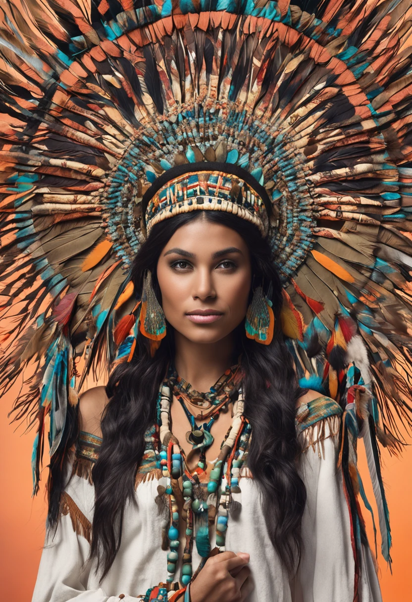 Subject & Composition
Masterpiece with a Portrait composition that makes her breasts visible: 1.2
Subject is a Native American woman with black hair and striking green eyes: 1.1-1.2
Her facial features and slender figure exude strength and elegance: 1.1
Her gentle smile conveys a feeling of connection and joy: 1.1
Cultural Elements
Her head is adorned with a meticulous Cherokee tiara: 1.3
Dressed in traditional and complex indigenous clothing: 1.2
The delicate details of the headdress and traditional clothing symbolize her cultural heritage and add depth to the photo: 1.1
Setting & Lighting
Set on a vast grassland overgrown with grass and wildflowers: 1.1
The sun casts a warm glow on her facial features and the landscape: 1.1
Camera & Lens
Nikon D850 camera known for capturing vibrant landscapes: 1.