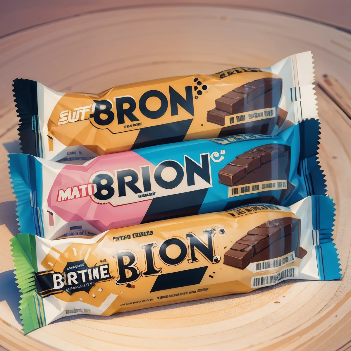 Label design for protein bars without anime for advertising