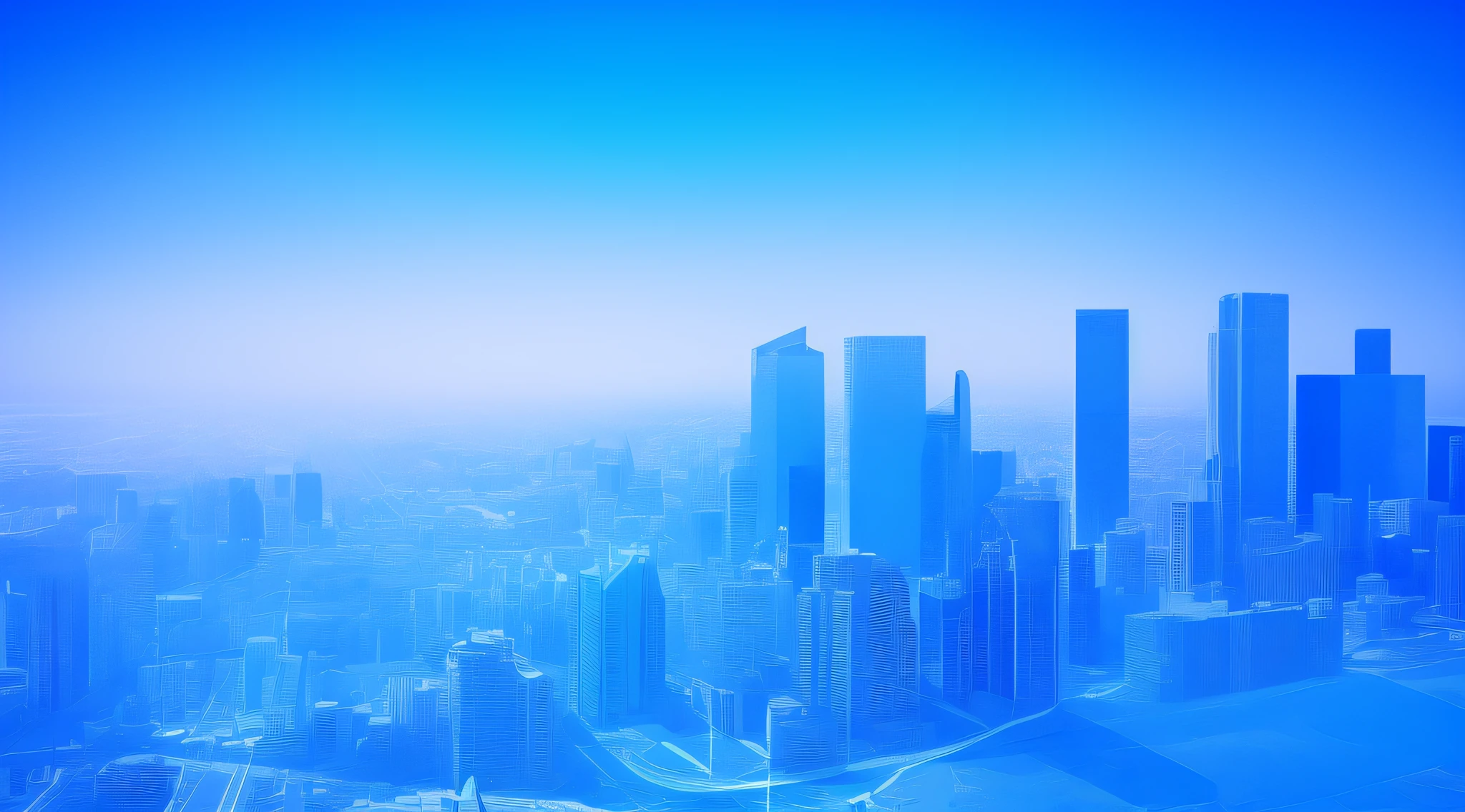 Urban agglomeration,Blue gradient background,Light effect,symetrical composition,8K quality
