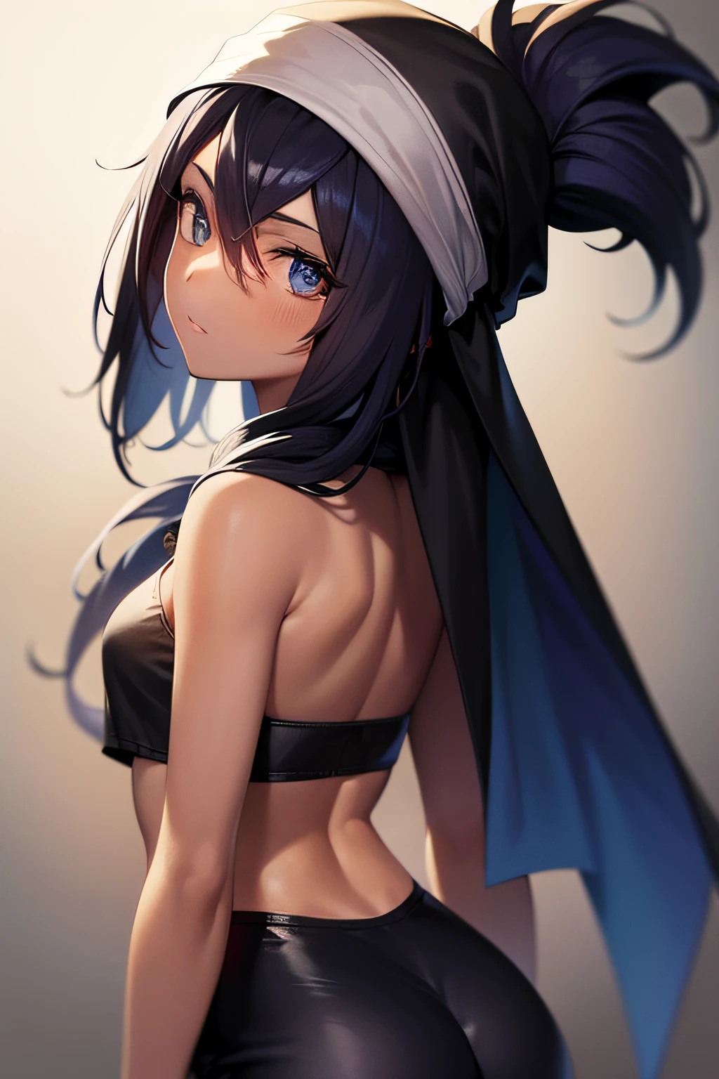 Freedom bandana,Philosophical black set,Blue hair,Black skin,The turn back of the banana