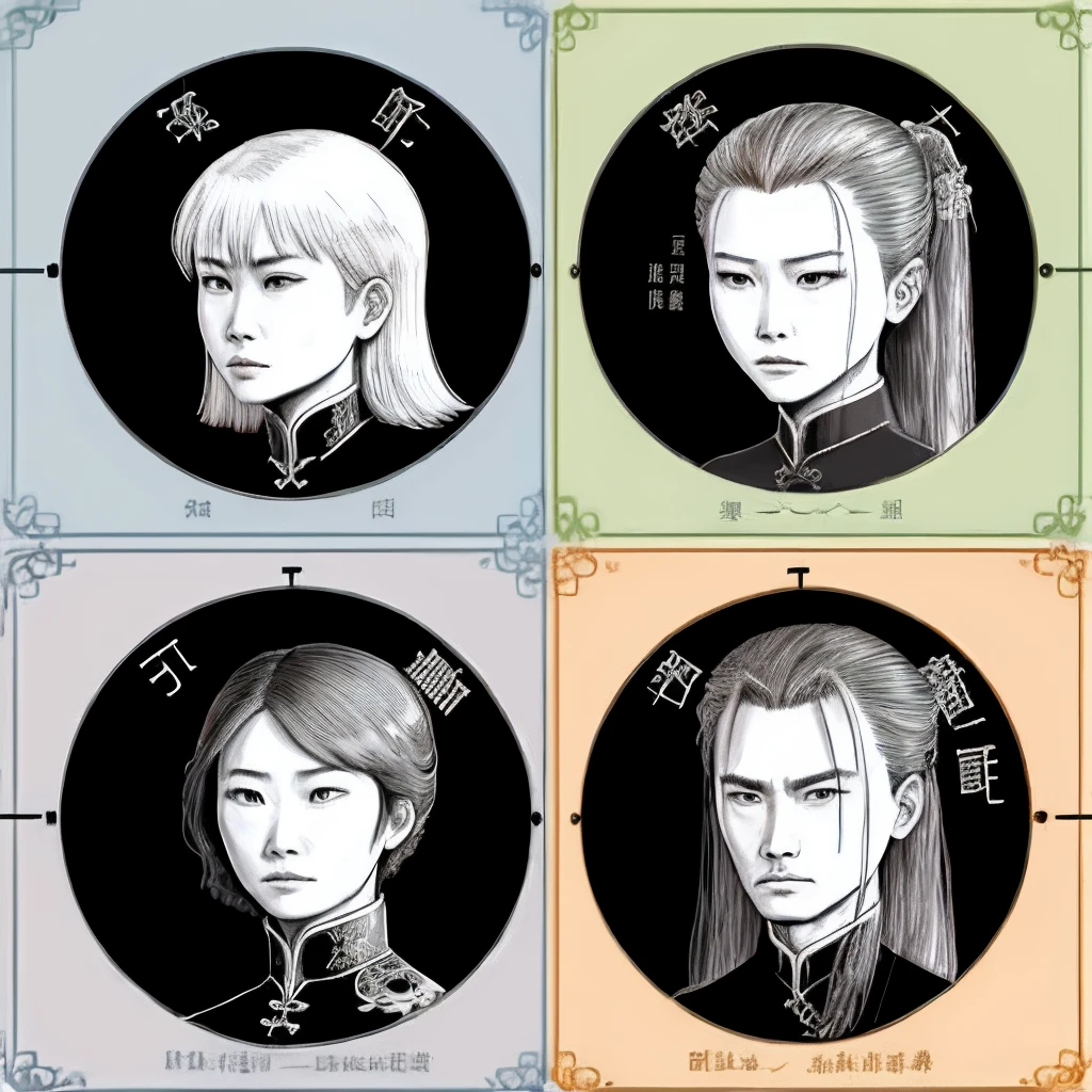 Character setting diagram quadratic,China-style,shoun,whaite hair