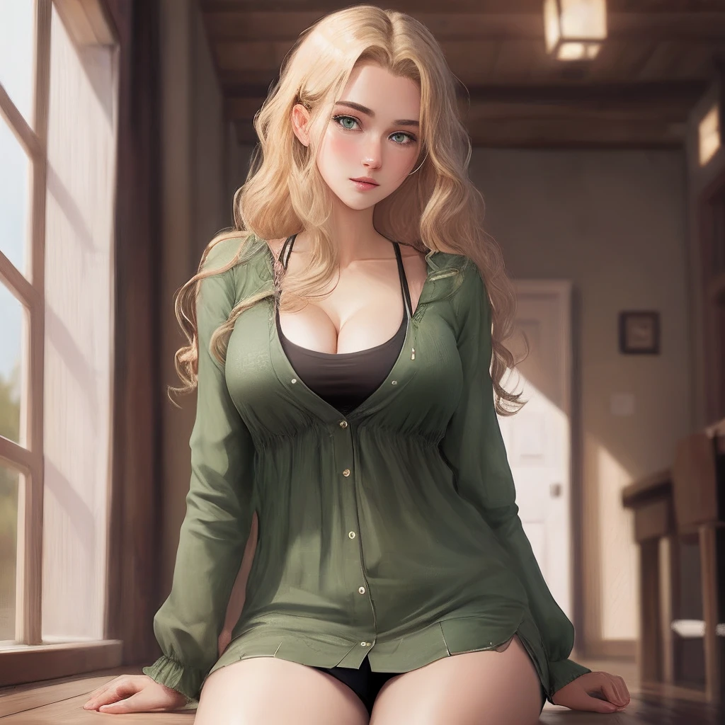 plumw,Bigchest,Blonde hair and green eyes,Pure beauty