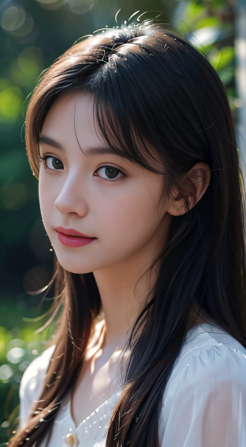 Masterpiece, highest quality, crazy details, exquisite facial portrayal, 8K resolution, delicate face, cute peerless beauty, exquisite and transparent eyes, Upper body close-up, (brilliant light and shadow), soft focus, real shadows, 8K HD, upper body close-up, depth of field, ultra definition, motion blur, intricate light, blue gradient pupils, gray messy hair, detail light, ray tracing, masterpiece long hair, water mist, light and shadow, aesthetics, details Delicate face, illustration style, strong light tracing, correct proportions, Perfect composition, high quality, masterpiece, many details, good atmosphere, refinement, ray tracing, close-up, perfect composition, infinite detail, high quality, rich details, gorgeous purity, blue princess dress, butterfly decoration on the hair around the ears, sweet smile