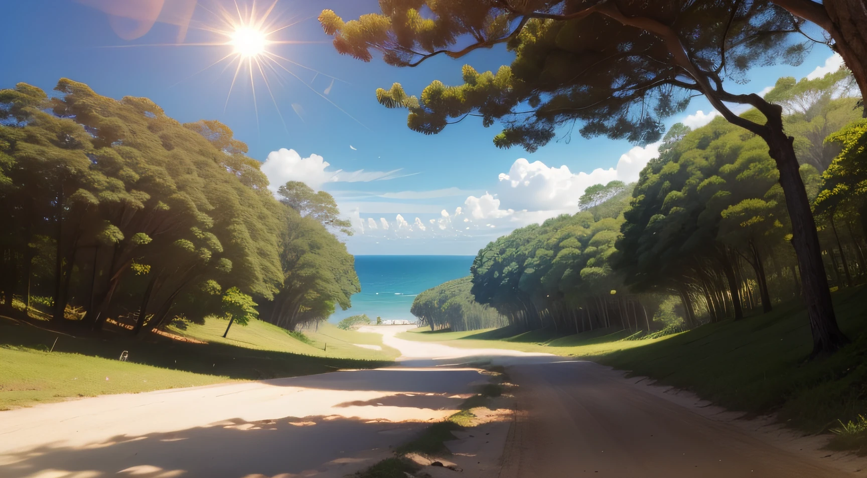 natureza outono, foto incrivelmente real, com sol