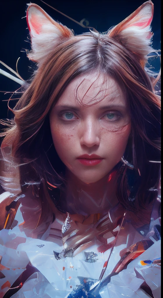 Beautiful Caucasian Woman, shoulder length messy hair, Black and gold PVC cat outfit, cheerfulness, full bodyesbian, Beautiful anime waifu style girl, Hyperdetailed painting, Luminism, art by Carne Griffiths and Wadim Kashin concept art, 4K 分辨率, fractal isometrics details bioluminescens , a 3D render, rendering by octane, intricately details , Cinematic, trending on artstation Isometric Centered hyperrealistic cover photo awesome full color, handpainted , grittiness, Realistic Mucha , Intricate, hit definition , Cinematic,Rough sketch, Bold lines, On paper,