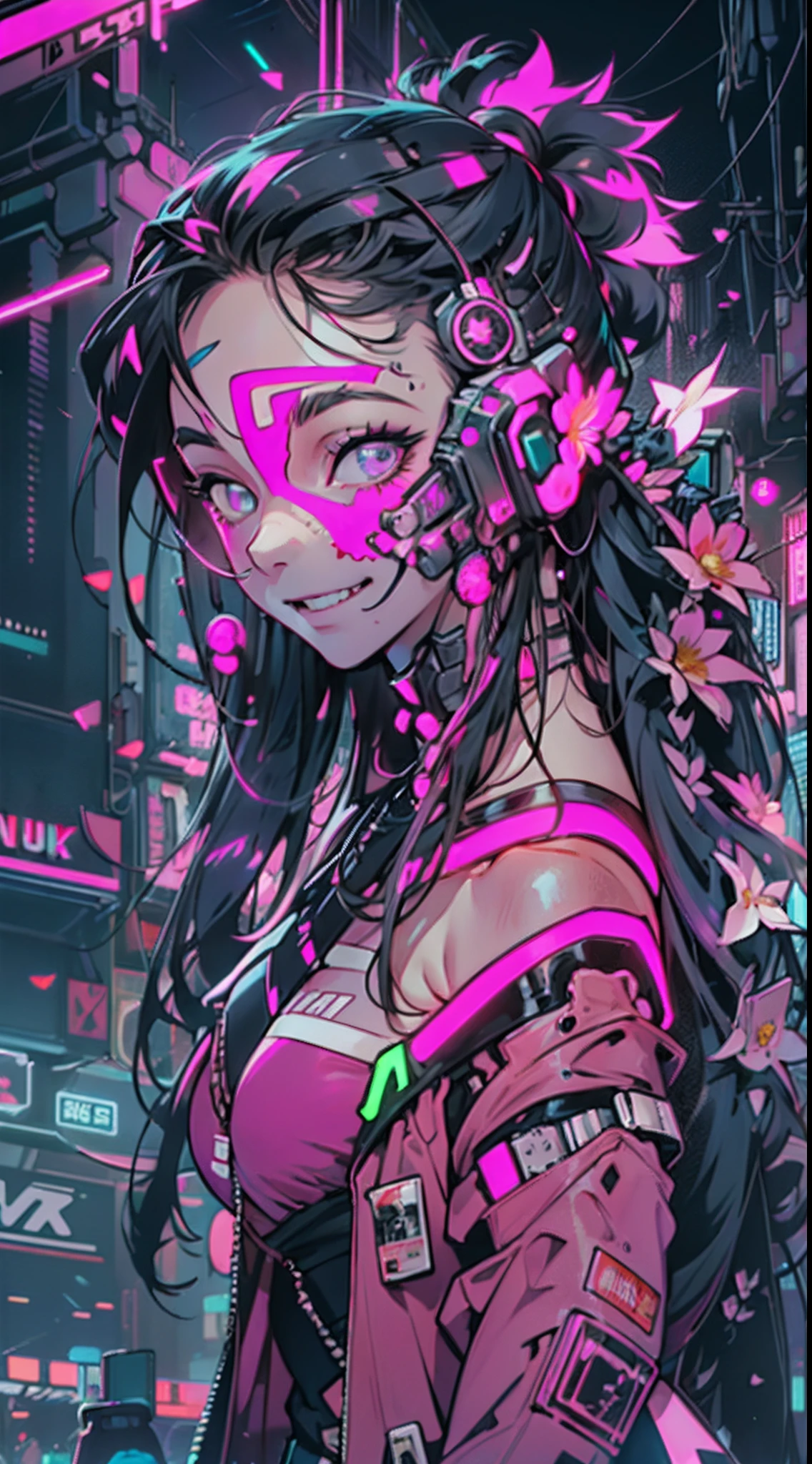 1male people、(a handsome man:1.4)、(confident grin:1.2)、(30-years old)、(A dark-haired)、(have military weapons all over their bodies,)、(Top image quality)、(8K picture quality)、(cyberpunked)、(masutepiece)、(Shining Chinese traditional costume with hood)、(confident grin:1.2)、(Full body photo)、(An excessive amount of glowing flowers fly:1.5)、cinematric light, Cinema Shadow, Sharp Image, Extremely detailed, Volumetric, Bright sprites, particles effect, beautiful effects, Vivid colors, neons, (Pink neon light:1.5), Highly detailed image textures, detailed hairs, Detailed face, Detailed eyes, Full body photo, city、Dark hair、Sparkling red aura、Photo from the knee up、beautiful effects, Vivid colors, Highly detailed image textures, detailed hairs, Detailed eyes,(Cyberpunk cityscape:1.5)、