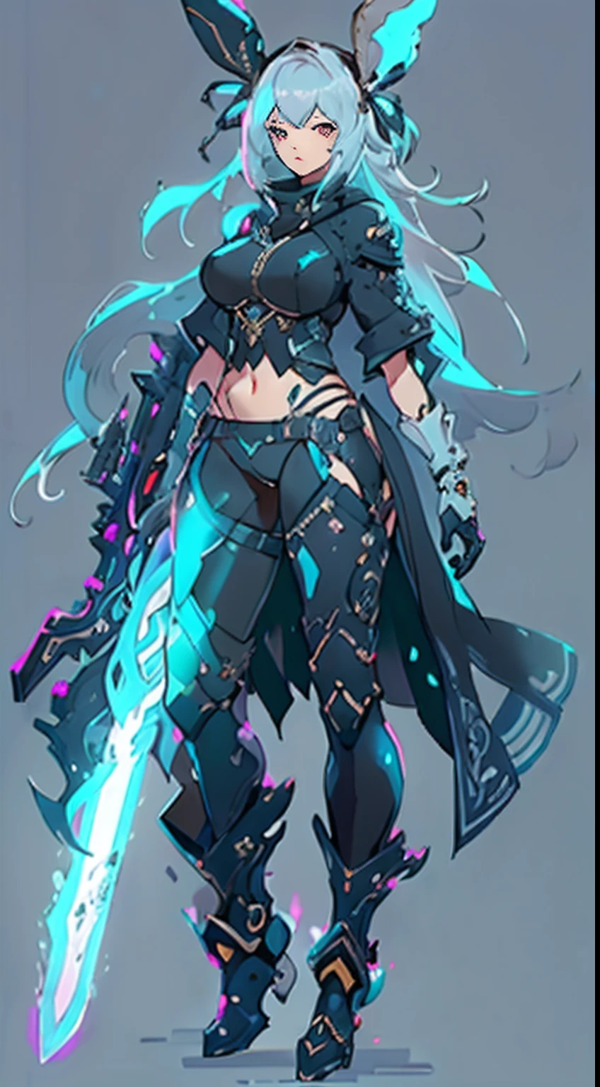 A woman in black holding a sword,Green flames burning beside me, dark witch full view, dark witch fullbody pose, League of Legends concept art, Necromancer Witch, Game concept art, dark witch角色, League of Legends style art, Holy Necromancer Girl, dark witch